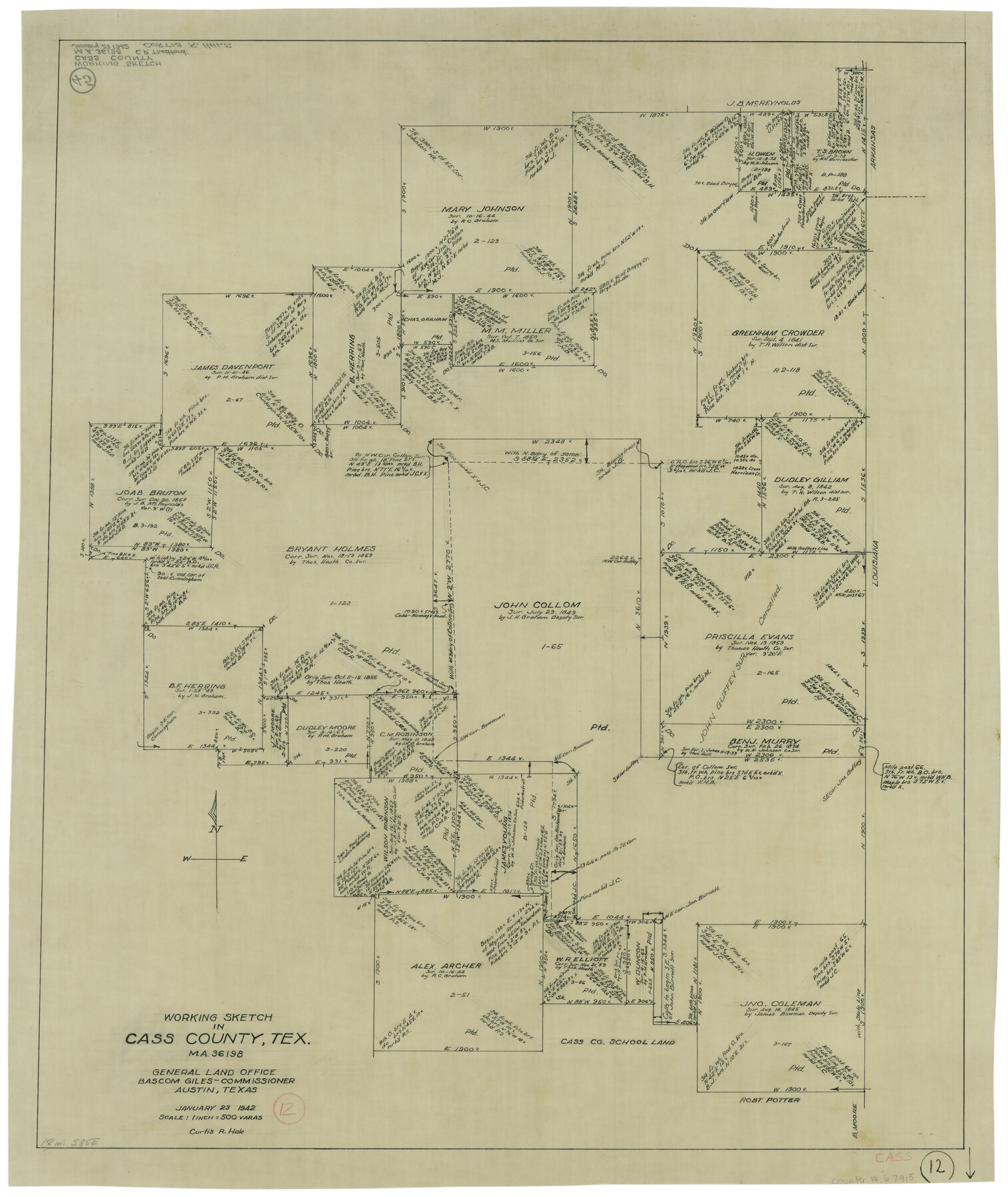 67915, Cass County Working Sketch 12, General Map Collection
