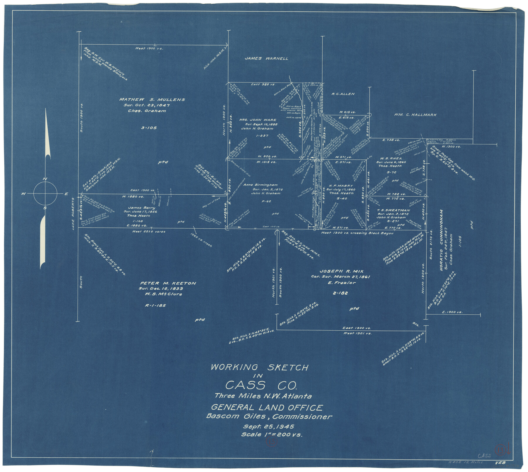 67916, Cass County Working Sketch 13, General Map Collection
