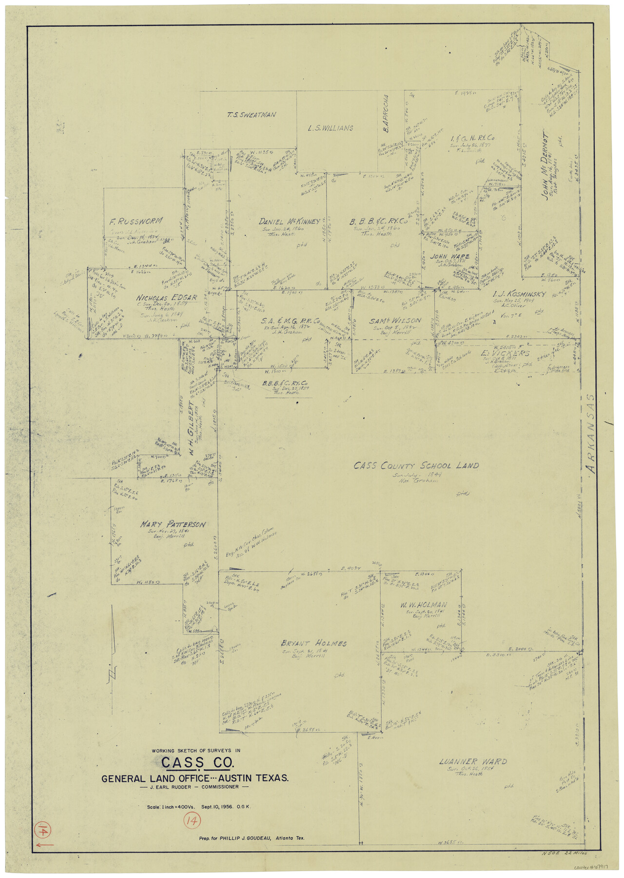 67917, Cass County Working Sketch 14, General Map Collection
