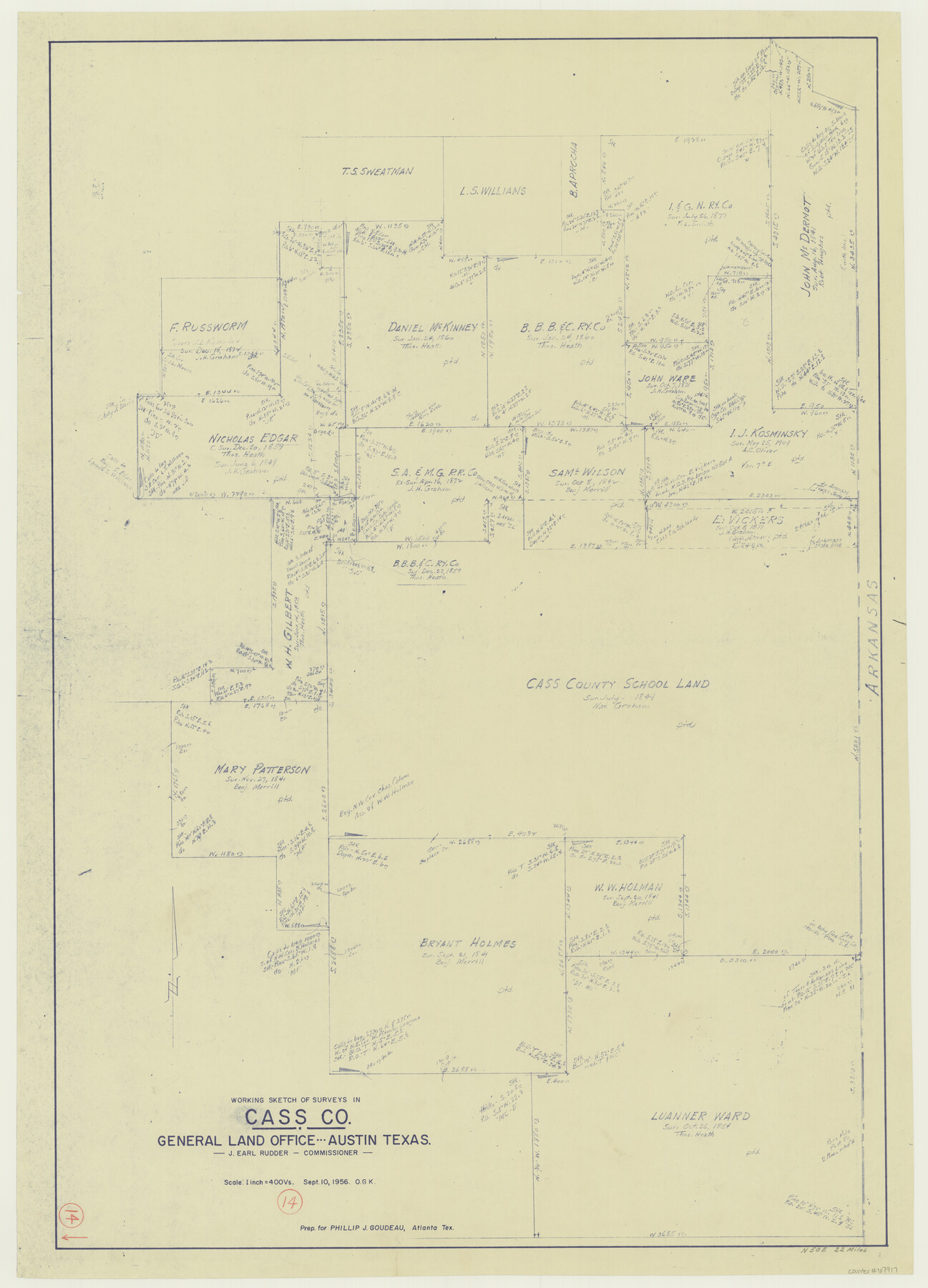 67917, Cass County Working Sketch 14, General Map Collection