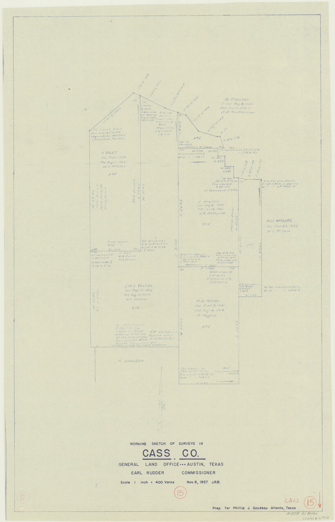67918, Cass County Working Sketch 15, General Map Collection