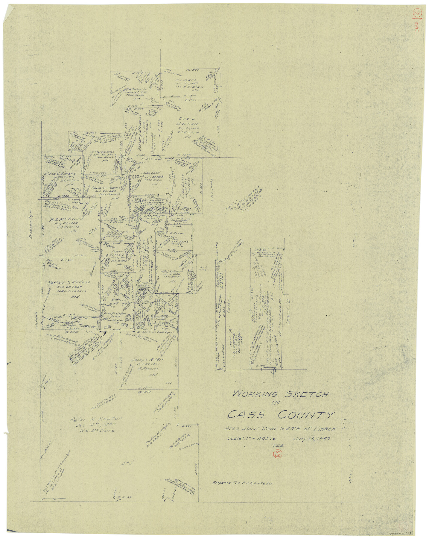 67919, Cass County Working Sketch 16, General Map Collection
