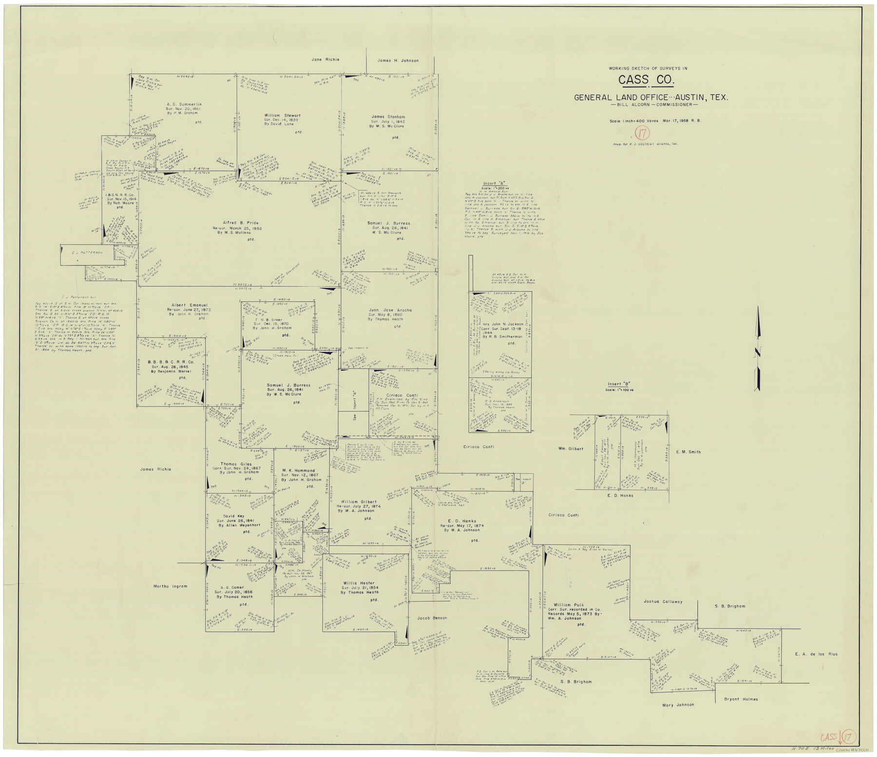 67920, Cass County Working Sketch 17, General Map Collection
