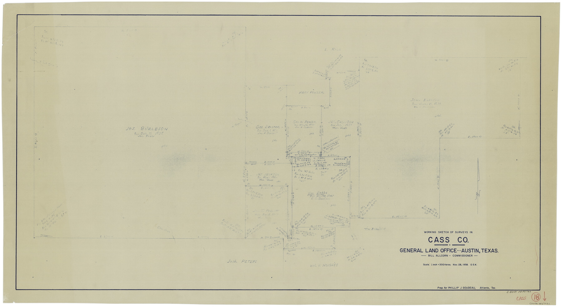 67921, Cass County Working Sketch 18, General Map Collection
