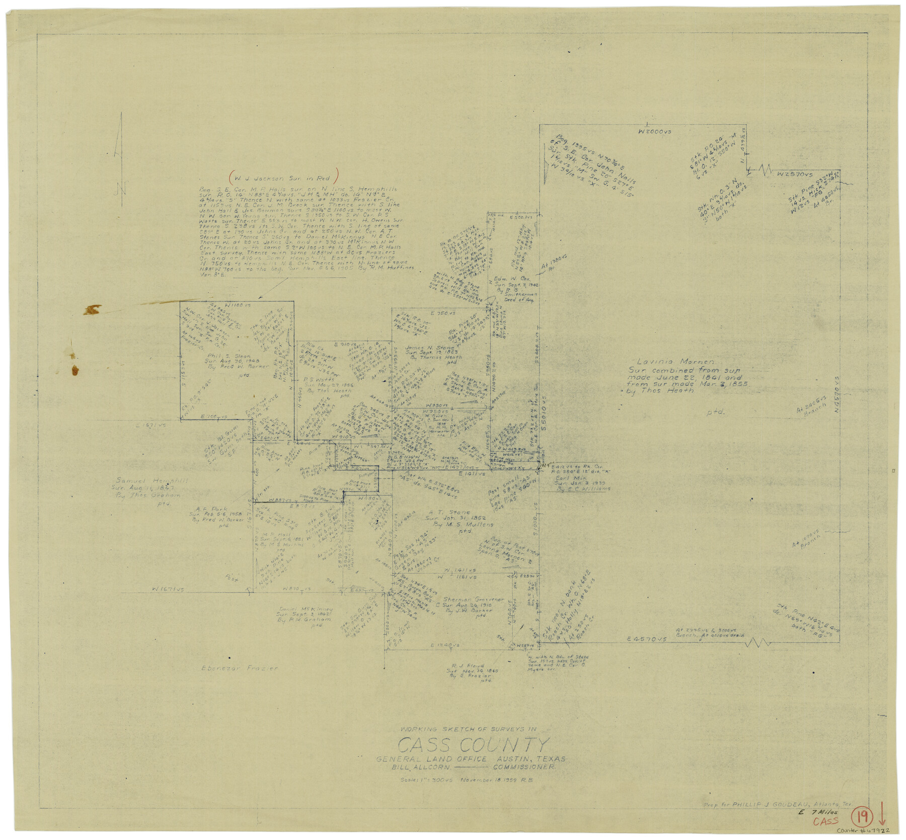 67922, Cass County Working Sketch 19, General Map Collection

