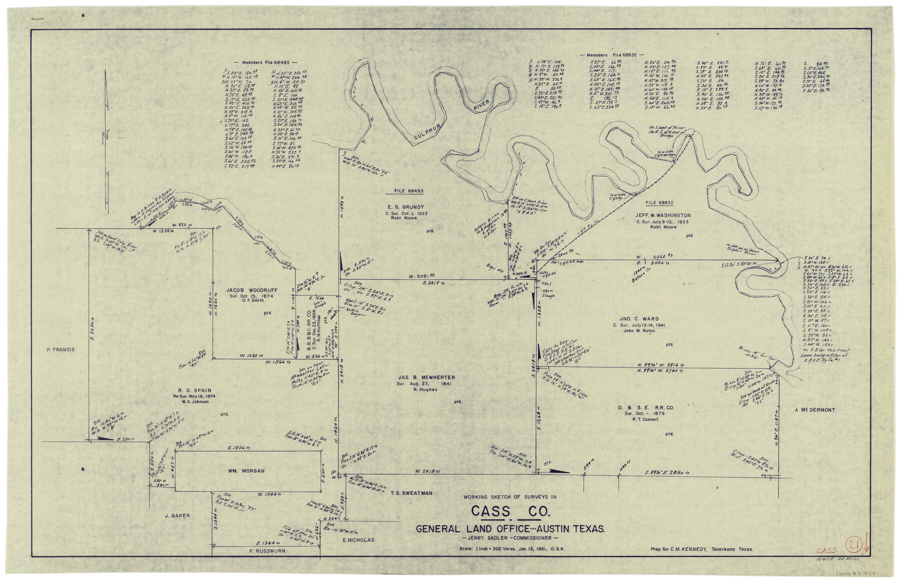 67924, Cass County Working Sketch 21, General Map Collection
