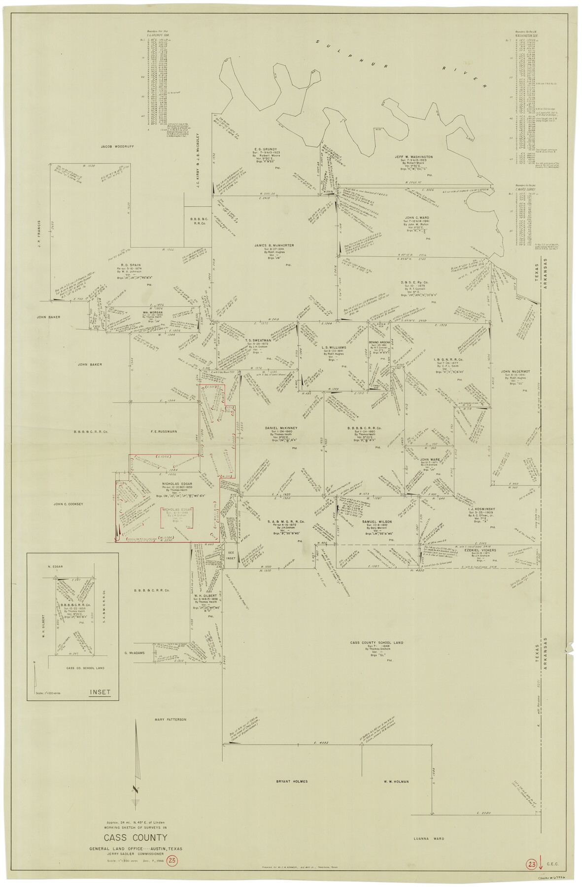 67926, Cass County Working Sketch 23, General Map Collection
