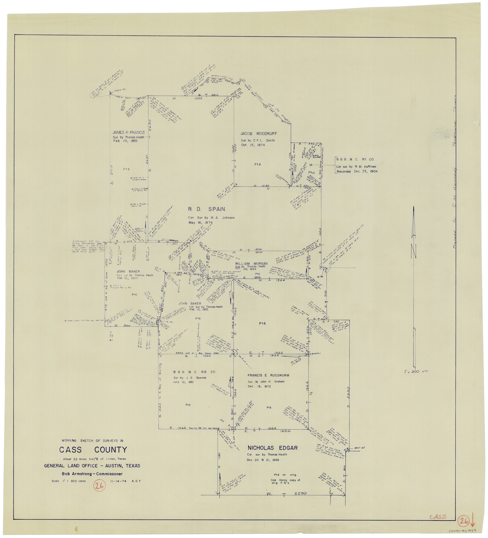 67929, Cass County Working Sketch 26, General Map Collection
