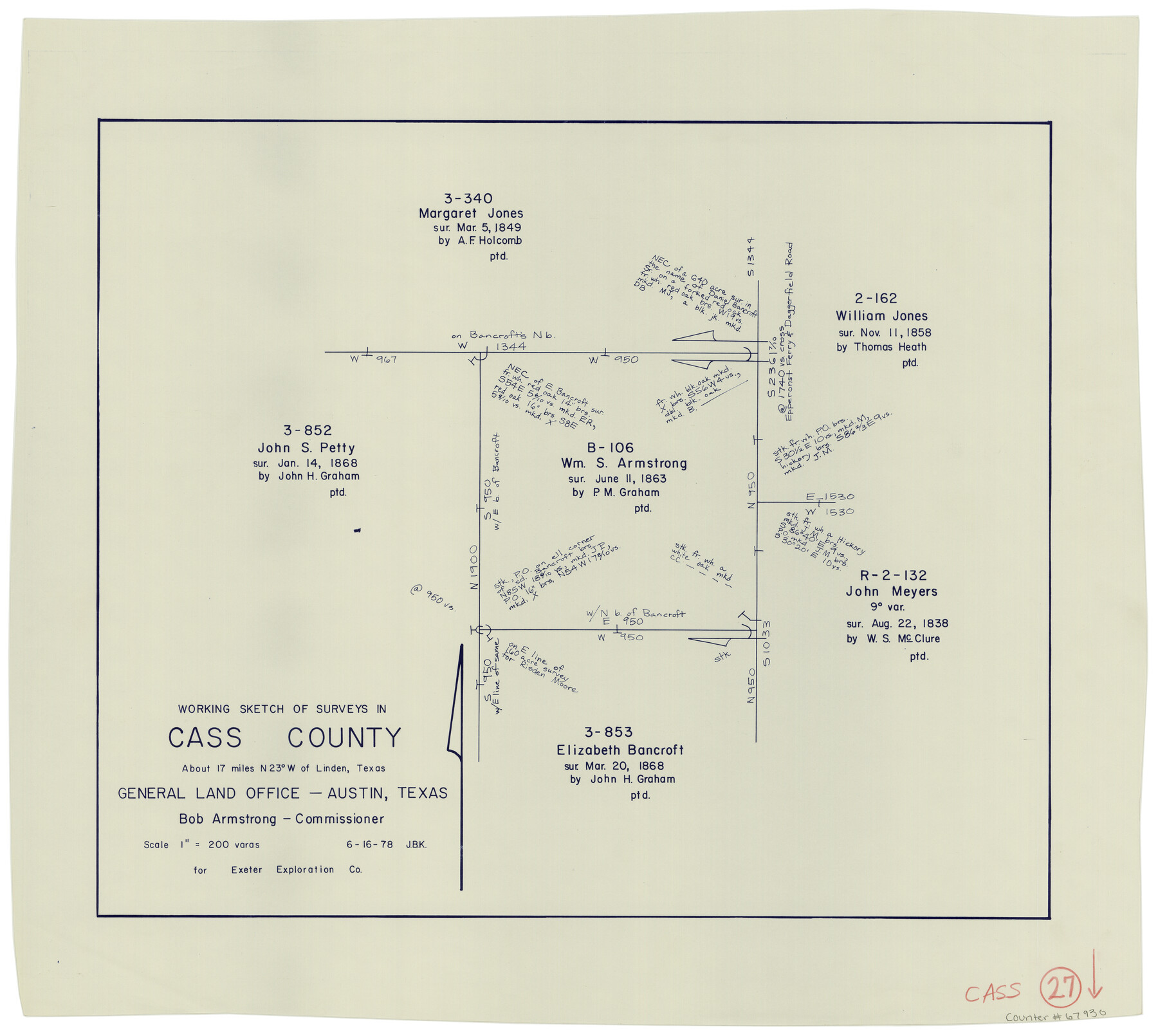67930, Cass County Working Sketch 27, General Map Collection

