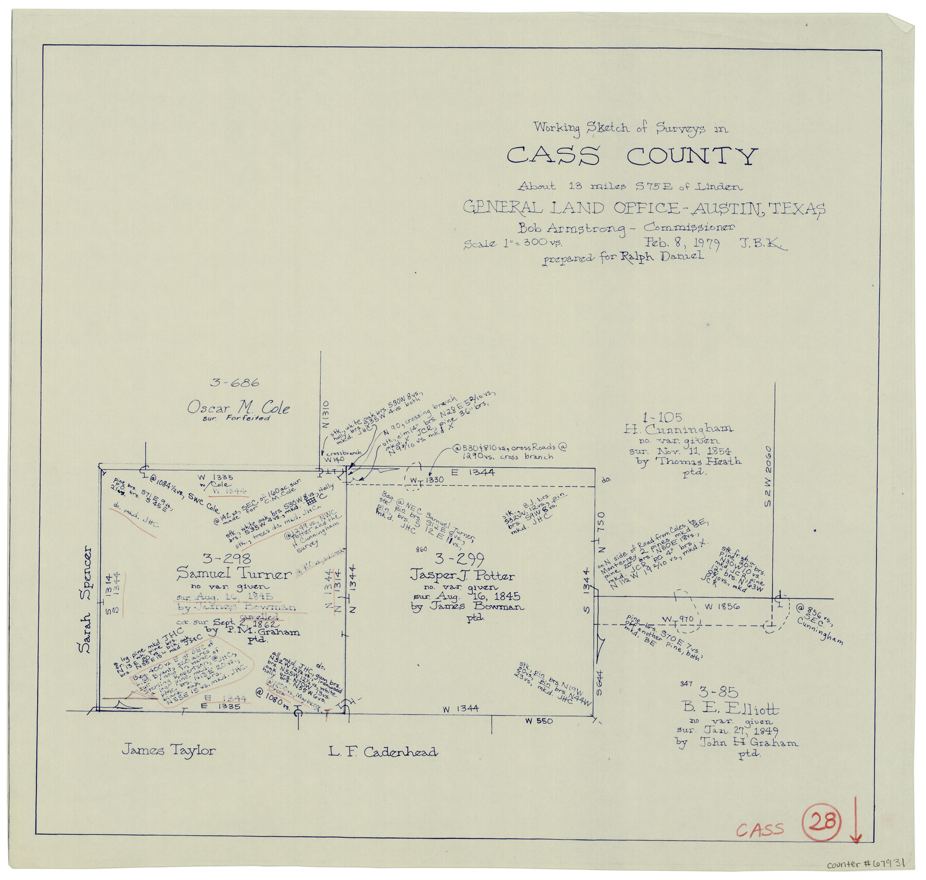 67931, Cass County Working Sketch 28, General Map Collection
