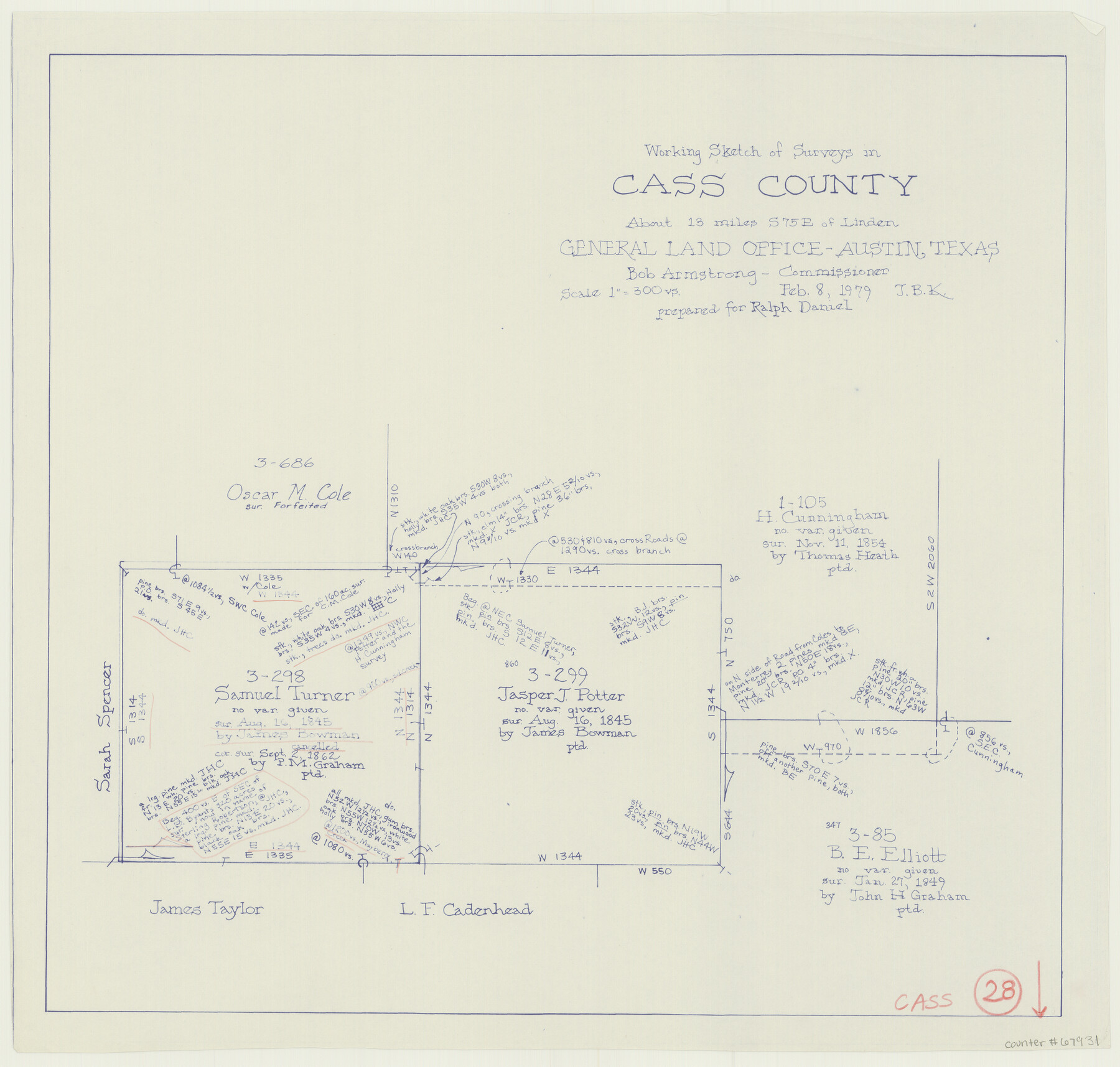 67931, Cass County Working Sketch 28, General Map Collection