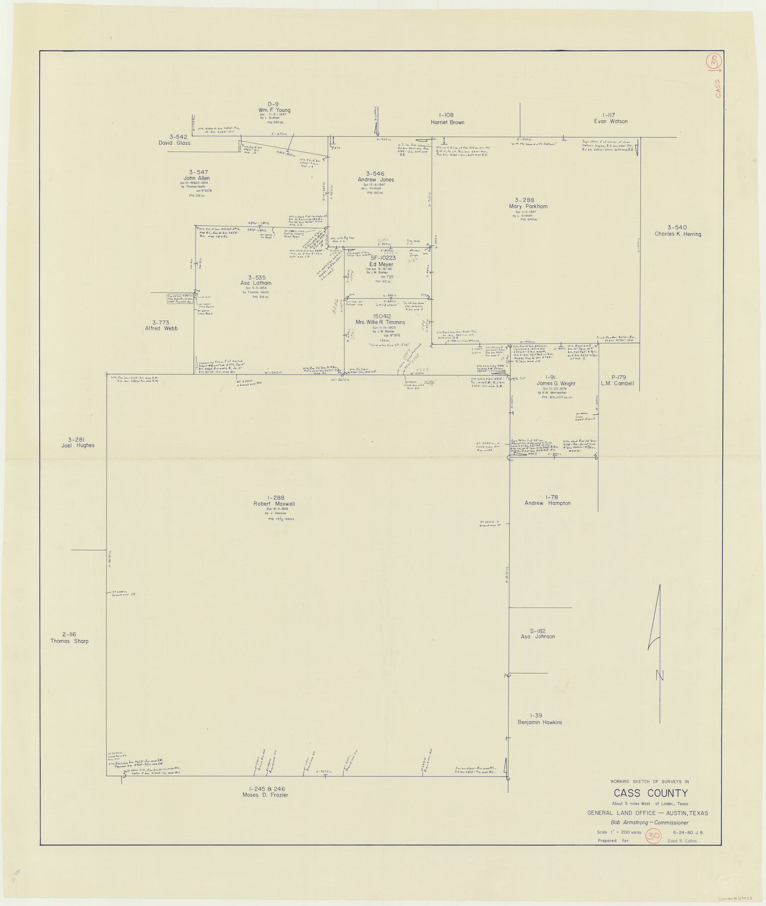 67933, Cass County Working Sketch 30, General Map Collection