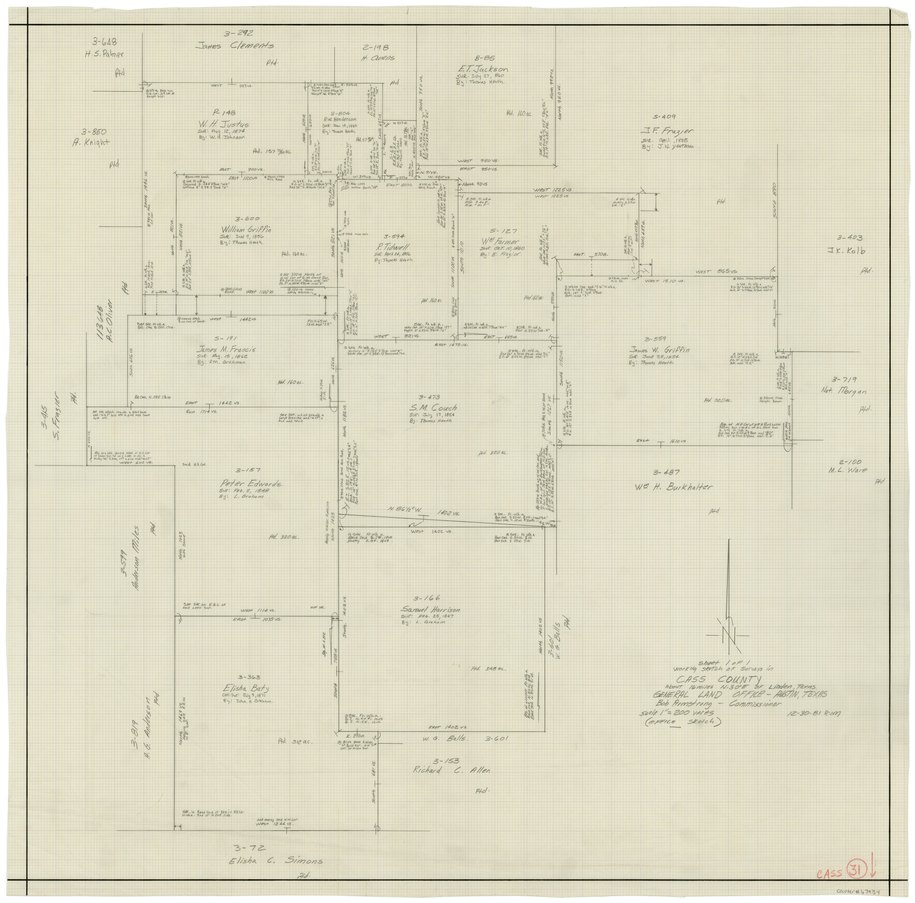 67934, Cass County Working Sketch 31, General Map Collection
