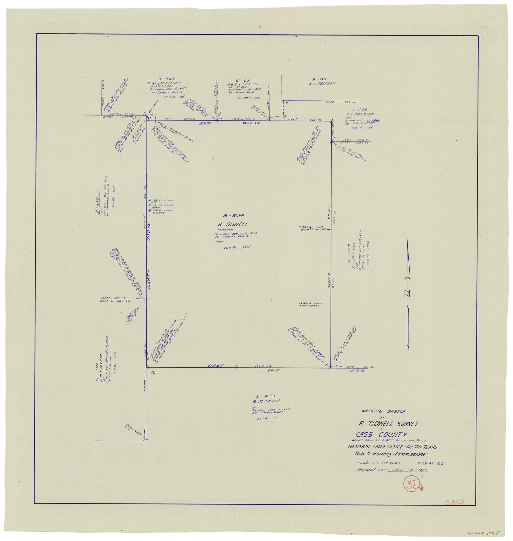 67935, Cass County Working Sketch 32, General Map Collection
