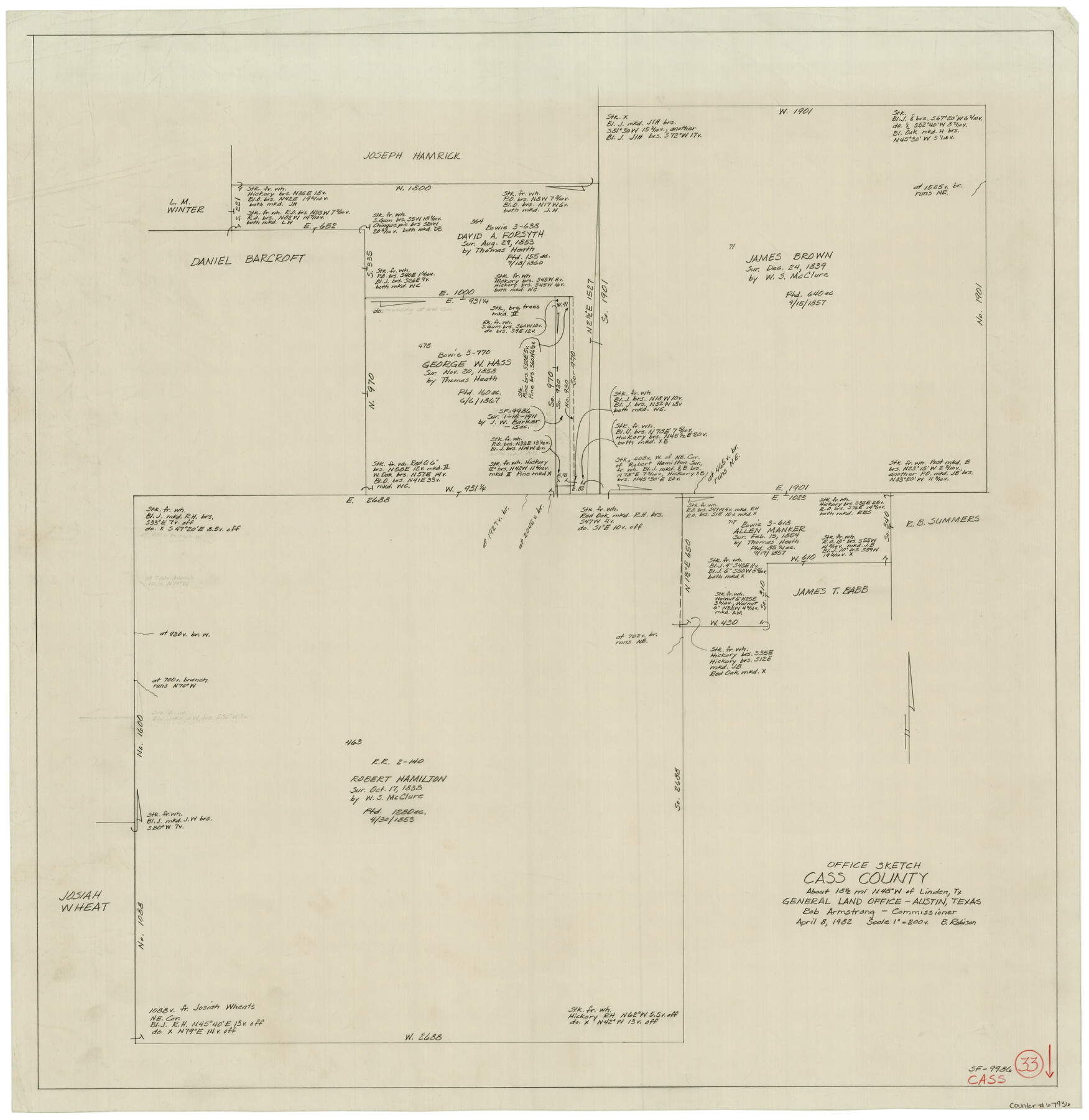 67936, Cass County Working Sketch 33, General Map Collection
