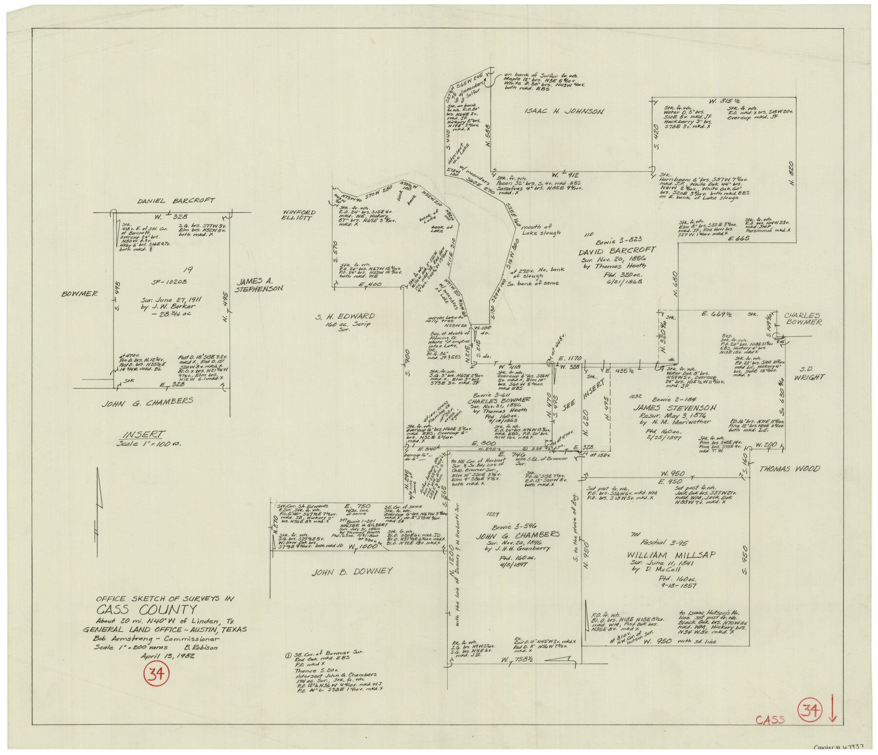 67937, Cass County Working Sketch 34, General Map Collection
