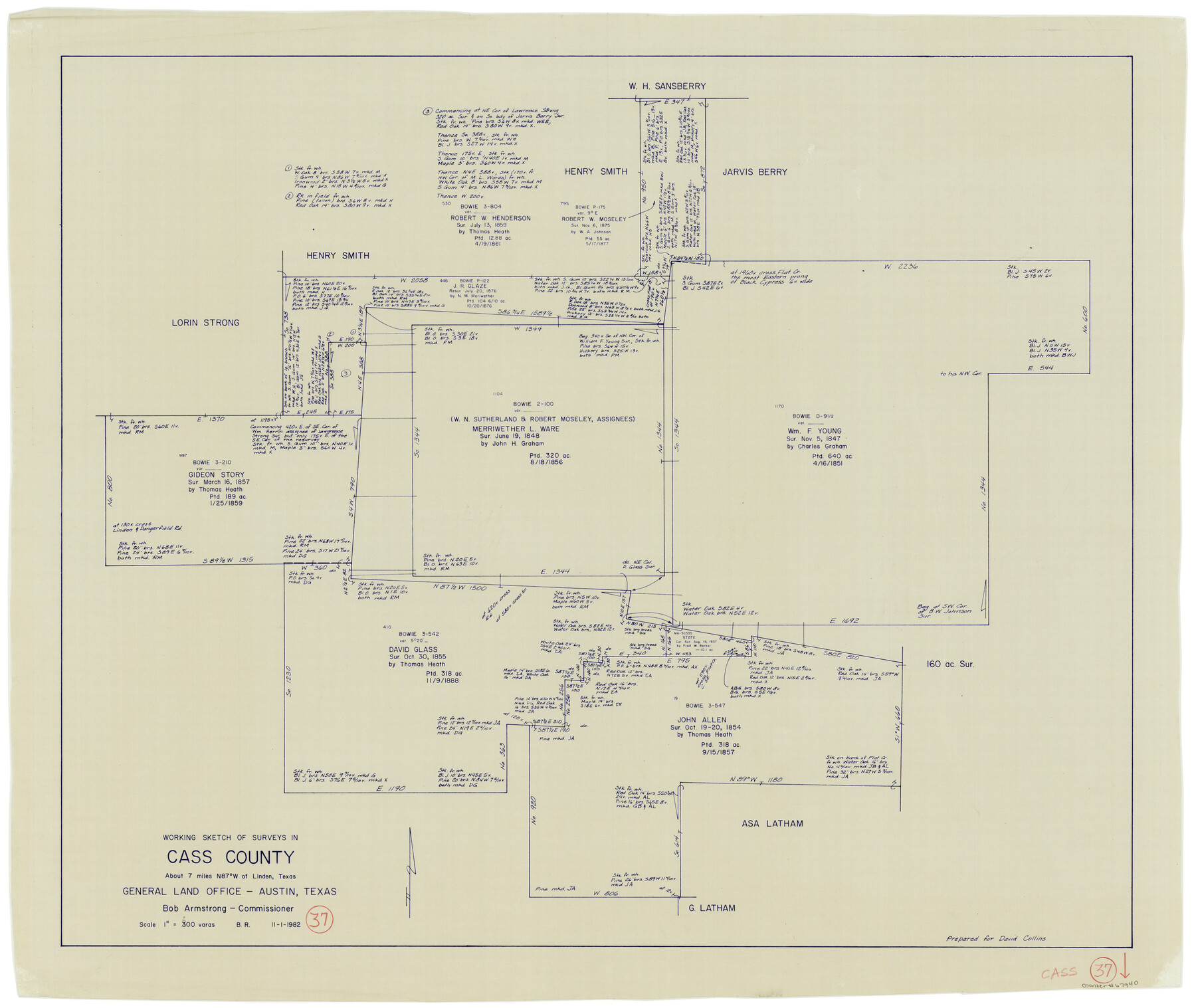 67940, Cass County Working Sketch 37, General Map Collection

