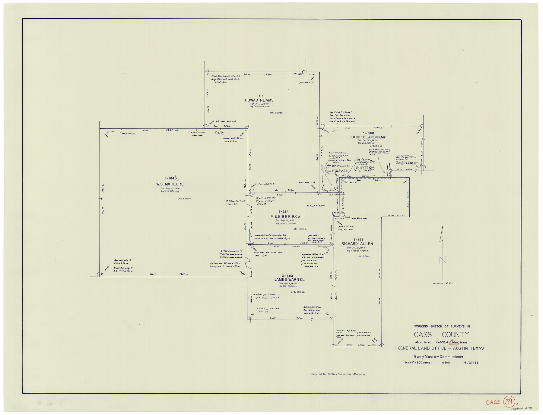 67942, Cass County Working Sketch 39, General Map Collection
