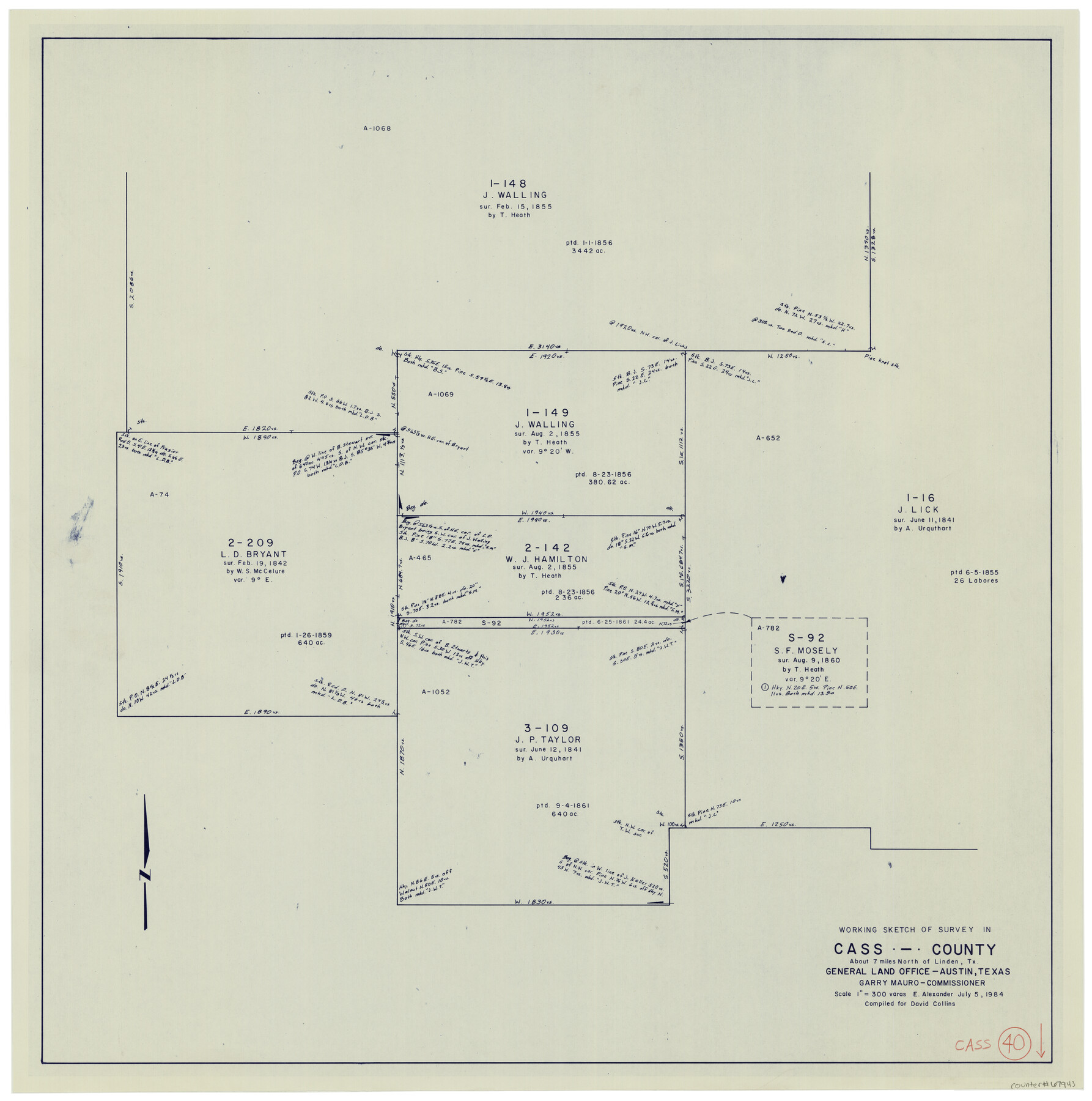 67943, Cass County Working Sketch 40, General Map Collection
