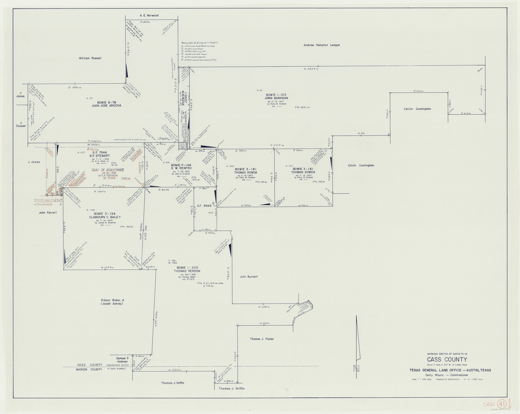 67944, Cass County Working Sketch 41, General Map Collection