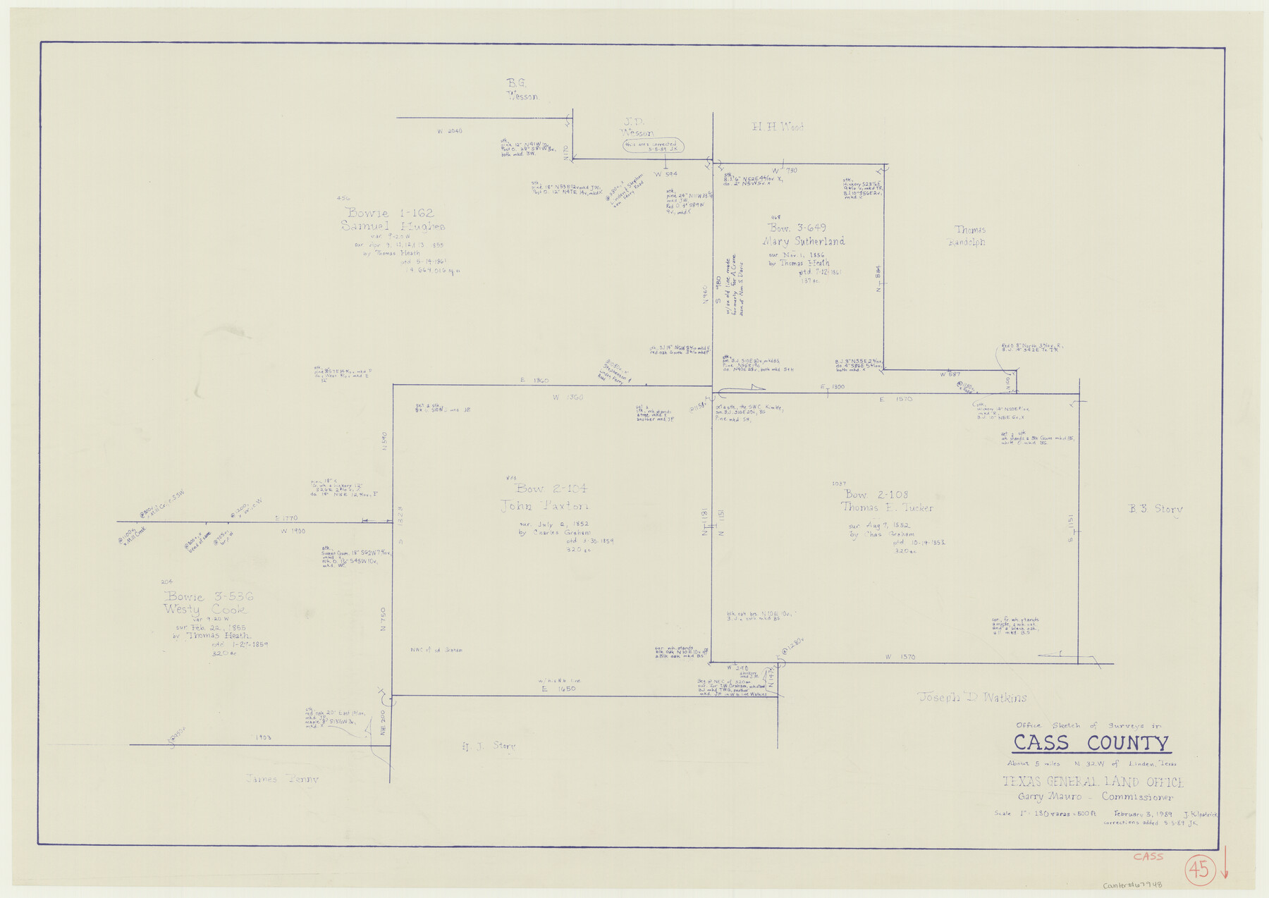 67948, Cass County Working Sketch 45, General Map Collection