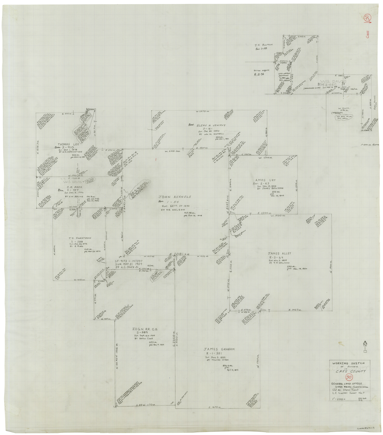 67953, Cass County Working Sketch 50, General Map Collection
