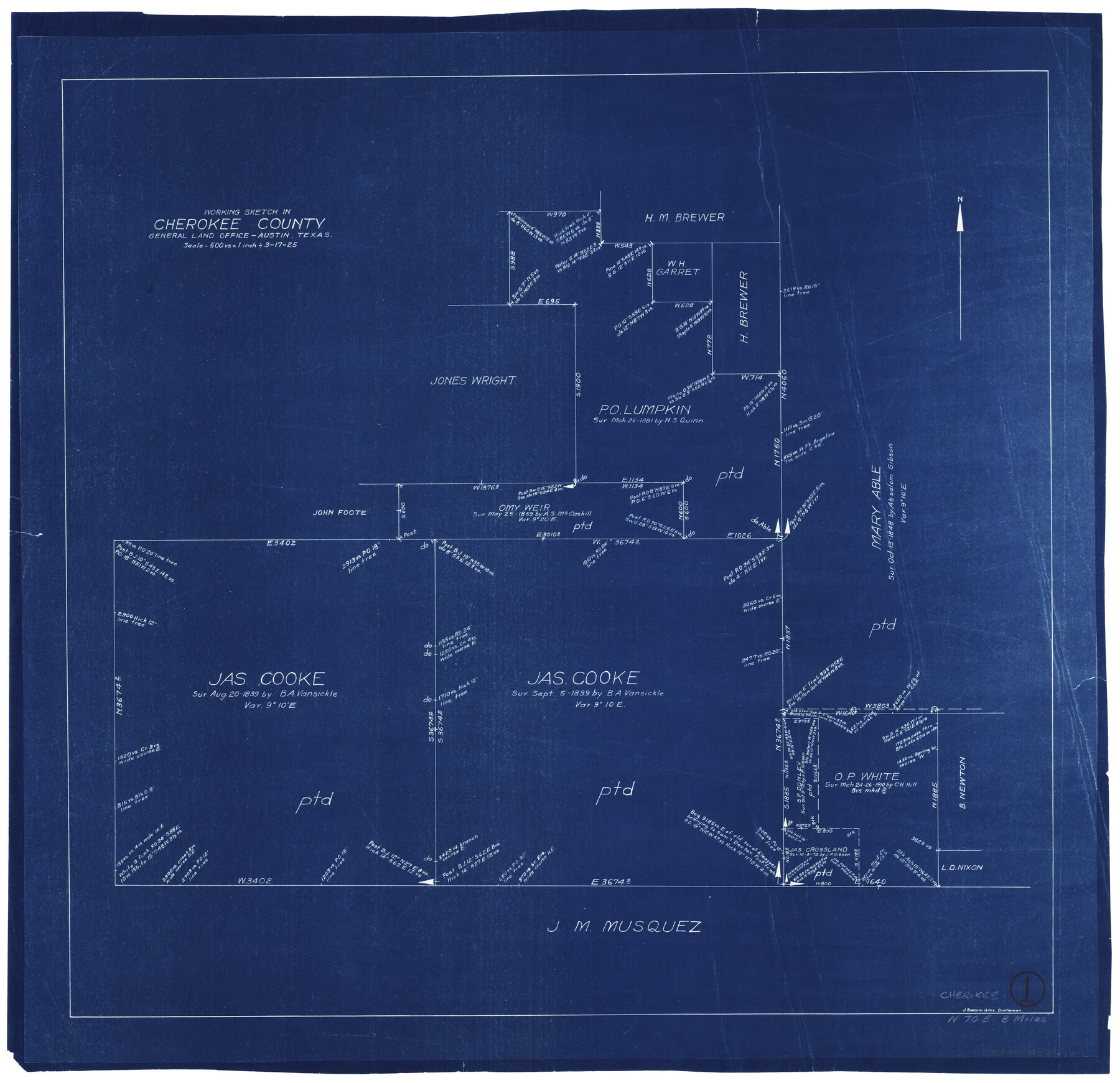 67956, Cherokee County Working Sketch 1, General Map Collection
