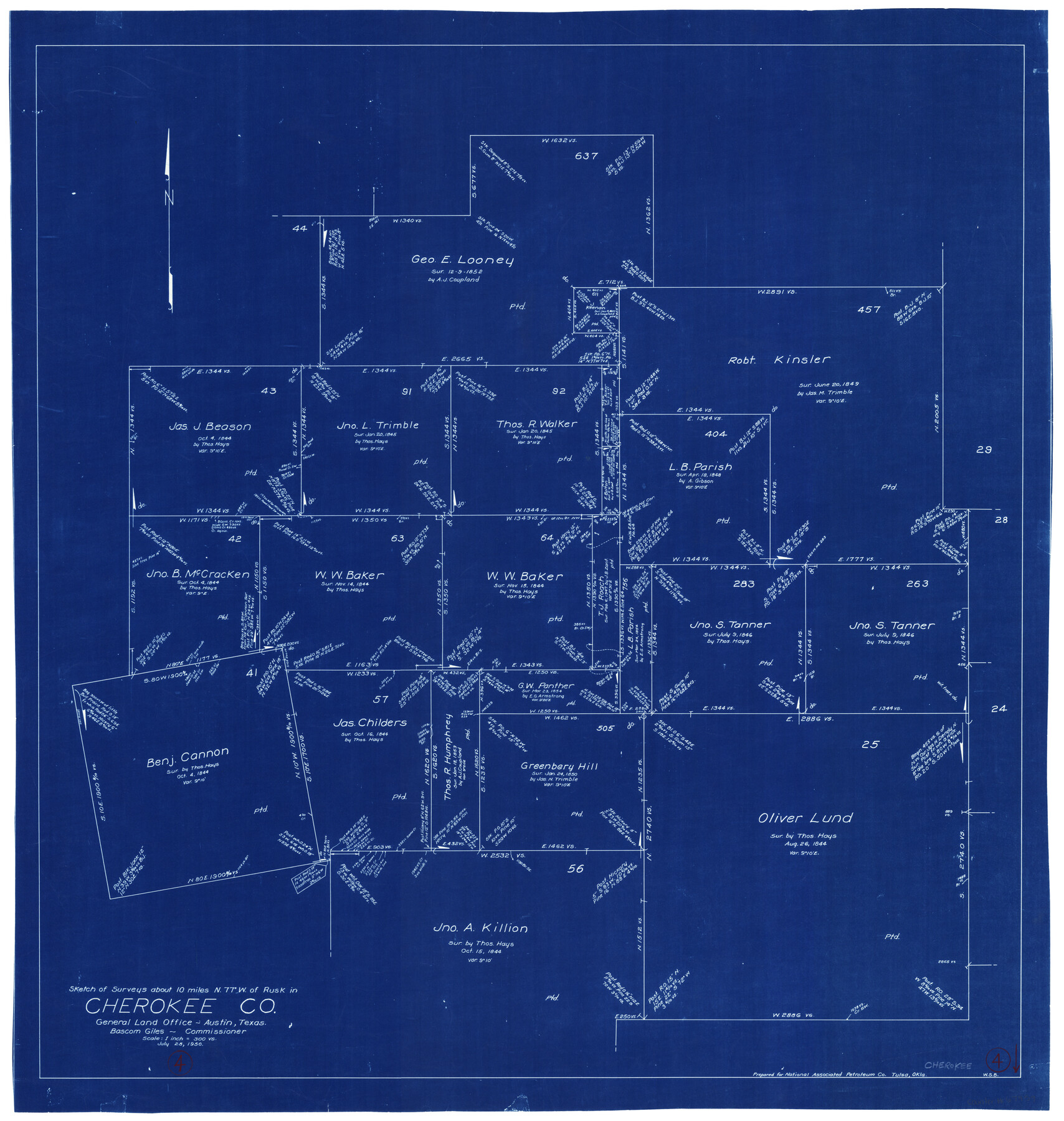 67959, Cherokee County Working Sketch 4, General Map Collection

