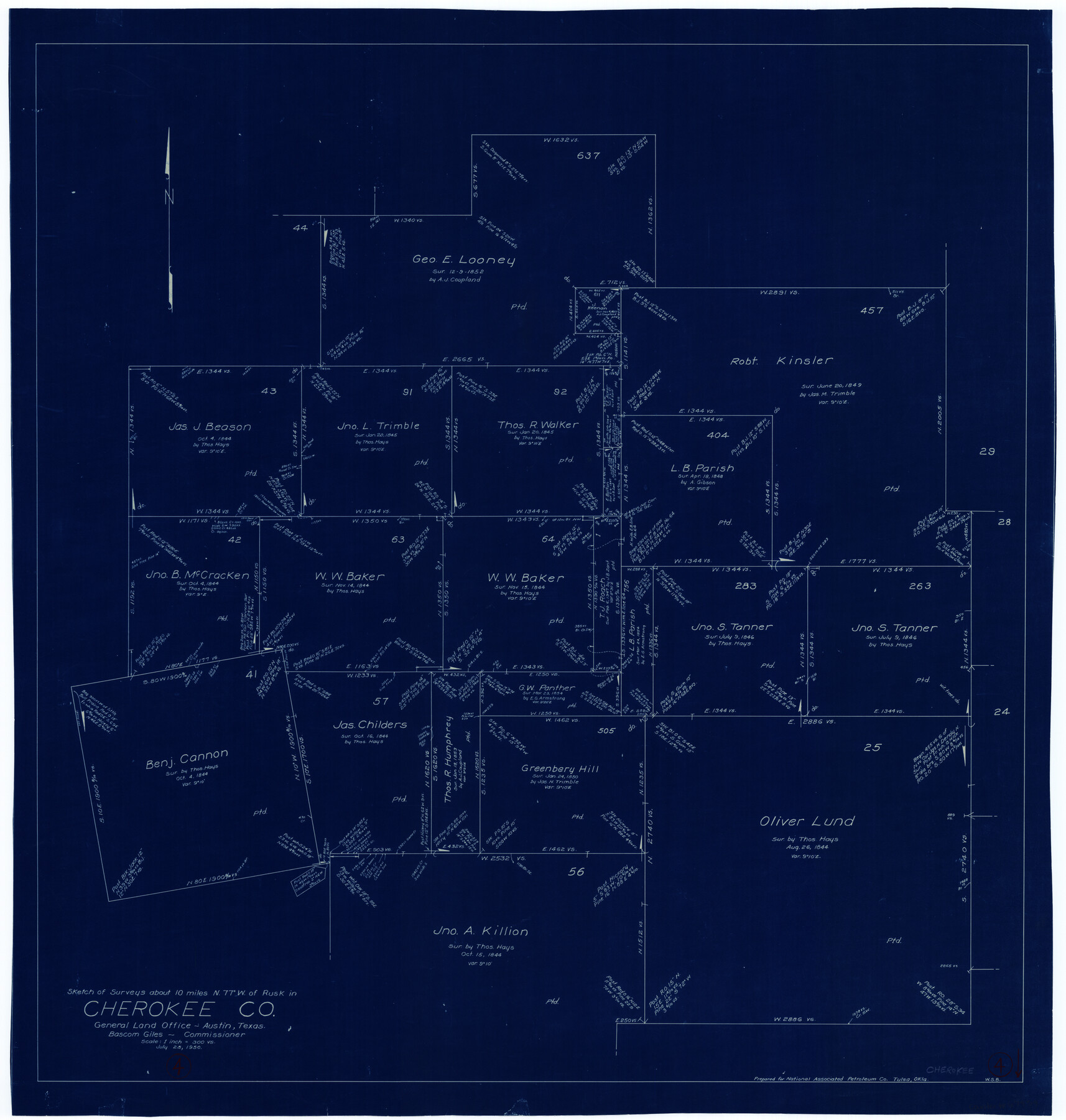 67959, Cherokee County Working Sketch 4, General Map Collection