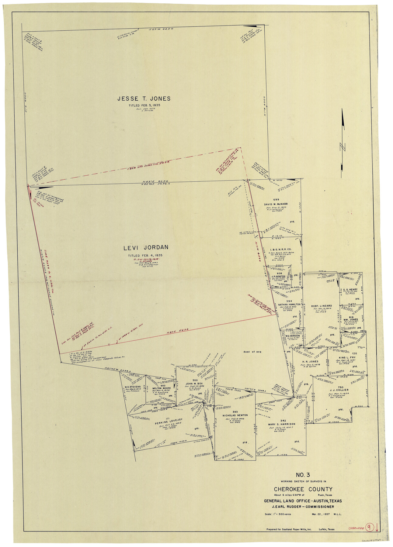 67964, Cherokee County Working Sketch 9, General Map Collection

