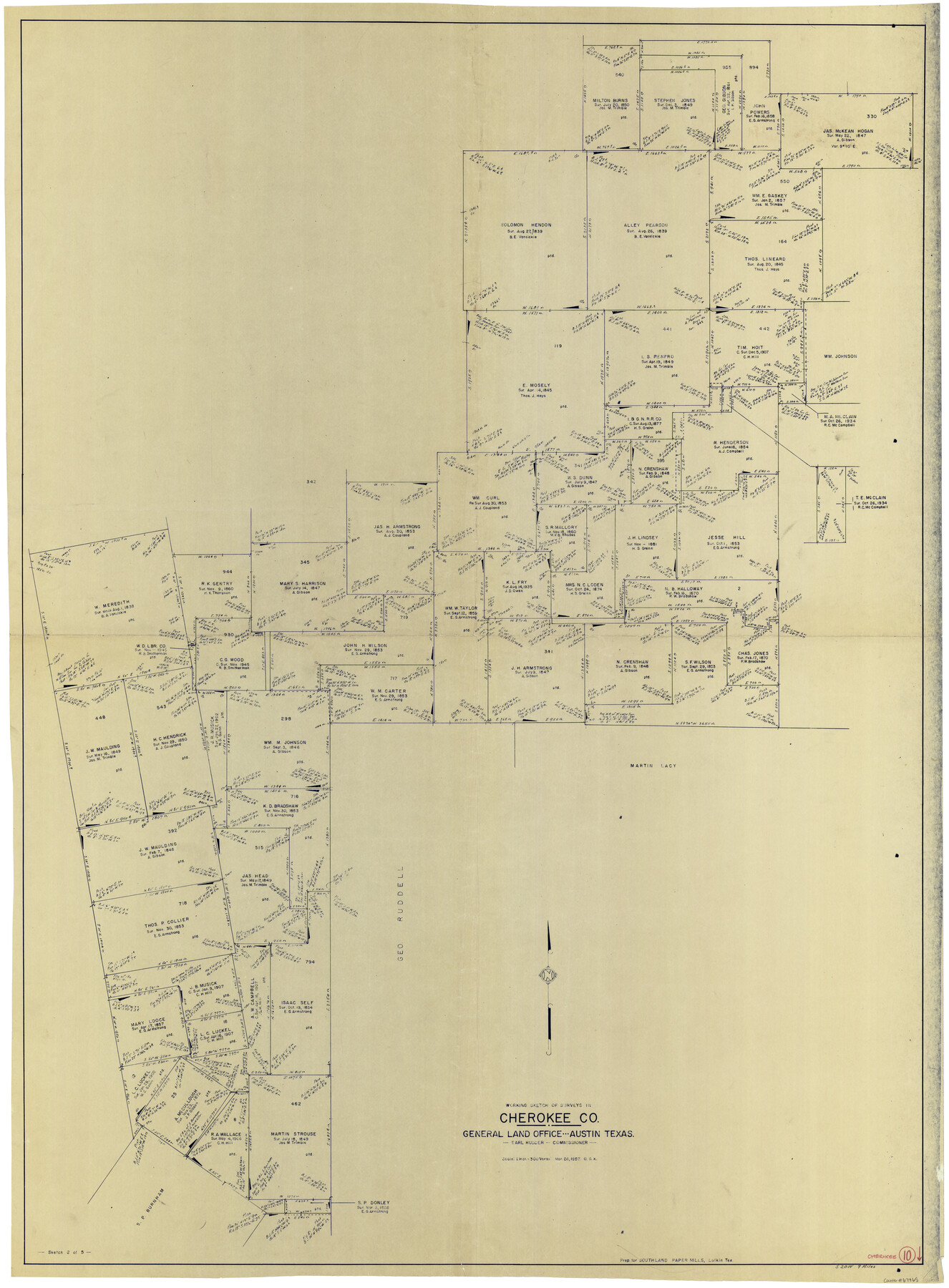 67965, Cherokee County Working Sketch 10, General Map Collection
