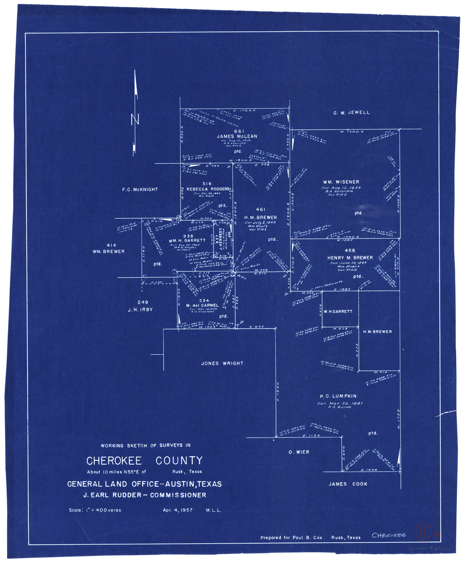 67966, Cherokee County Working Sketch 11, General Map Collection
