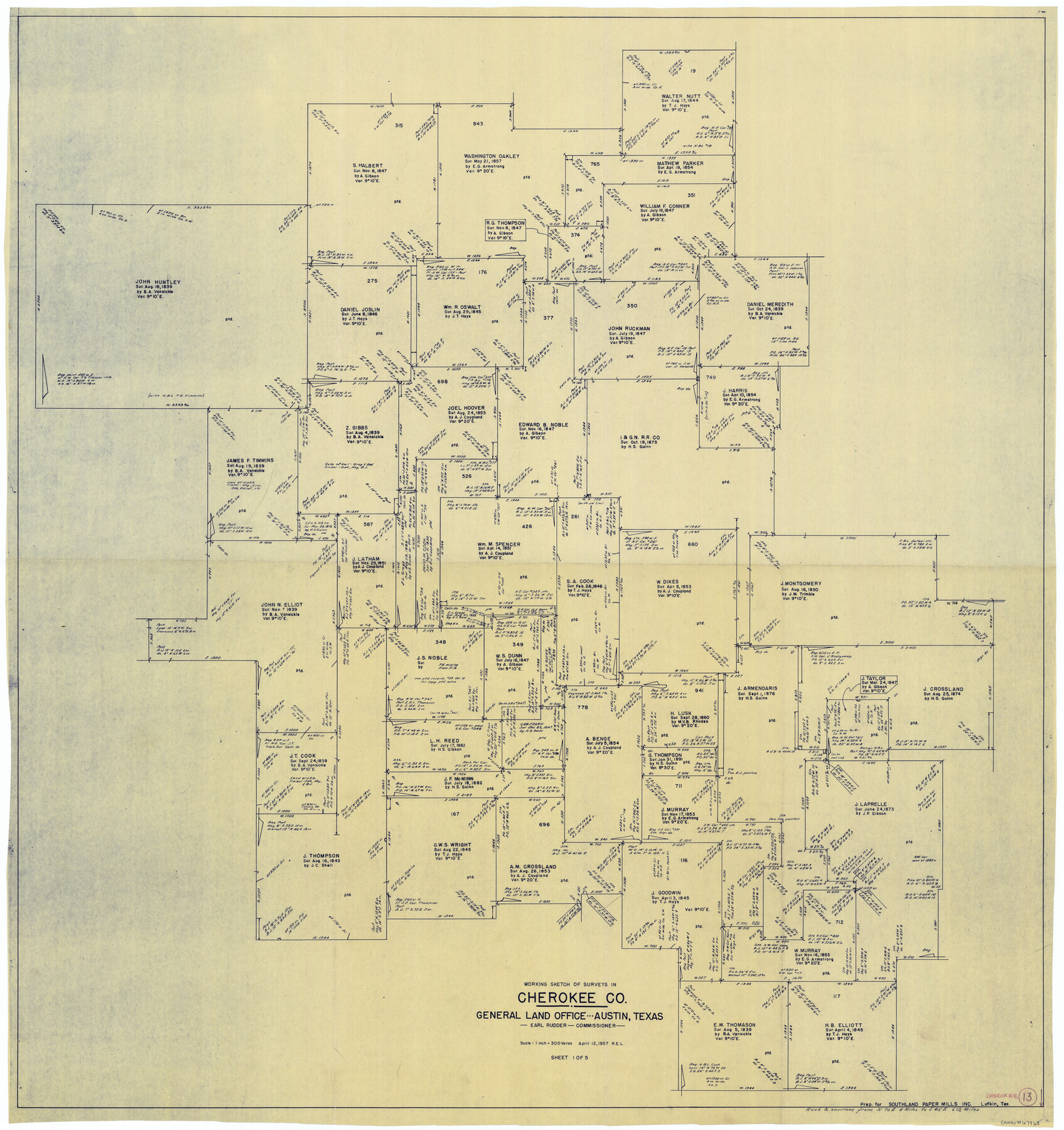 67968, Cherokee County Working Sketch 13, General Map Collection