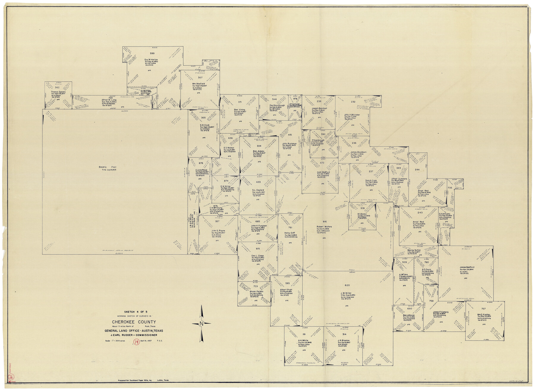 67969, Cherokee County Working Sketch 14, General Map Collection
