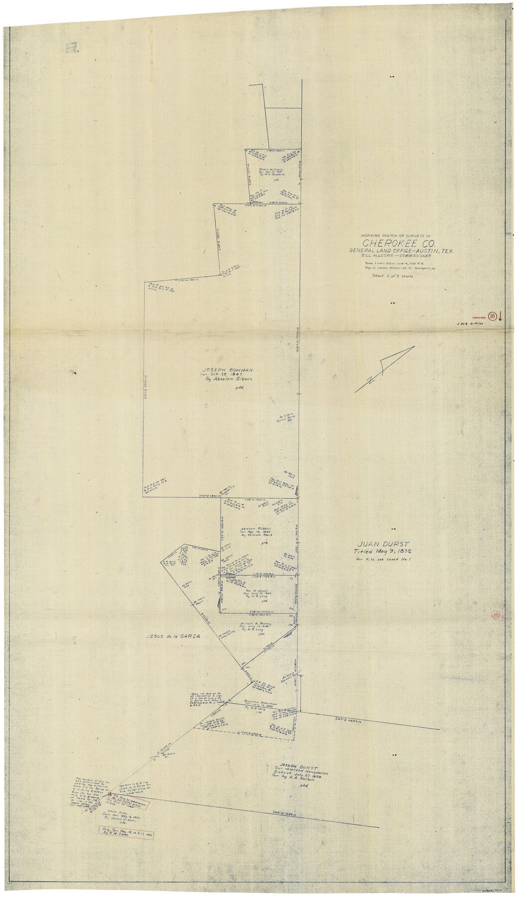 67973, Cherokee County Working Sketch 18, General Map Collection
