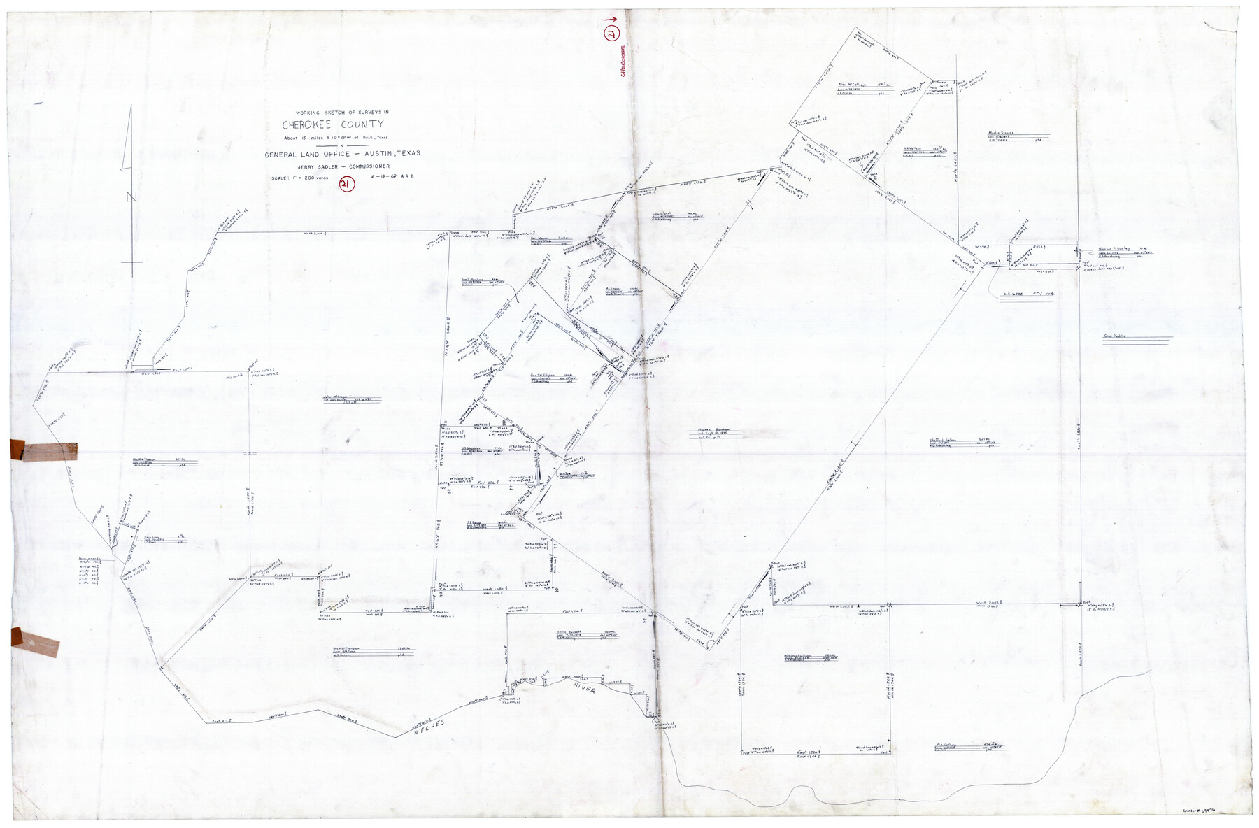67976, Cherokee County Working Sketch 21, General Map Collection
