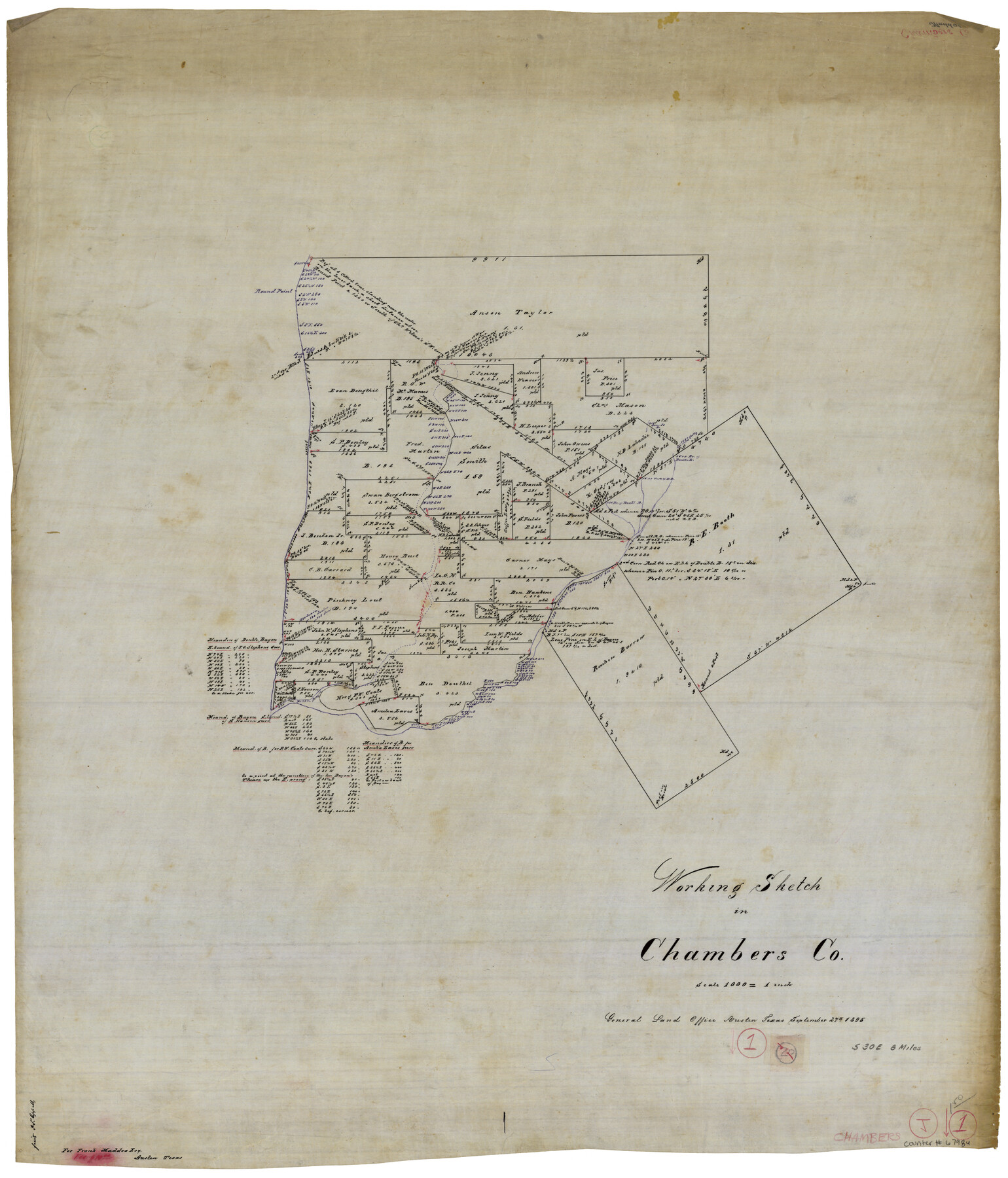 67984, Chambers County Working Sketch 1, General Map Collection
