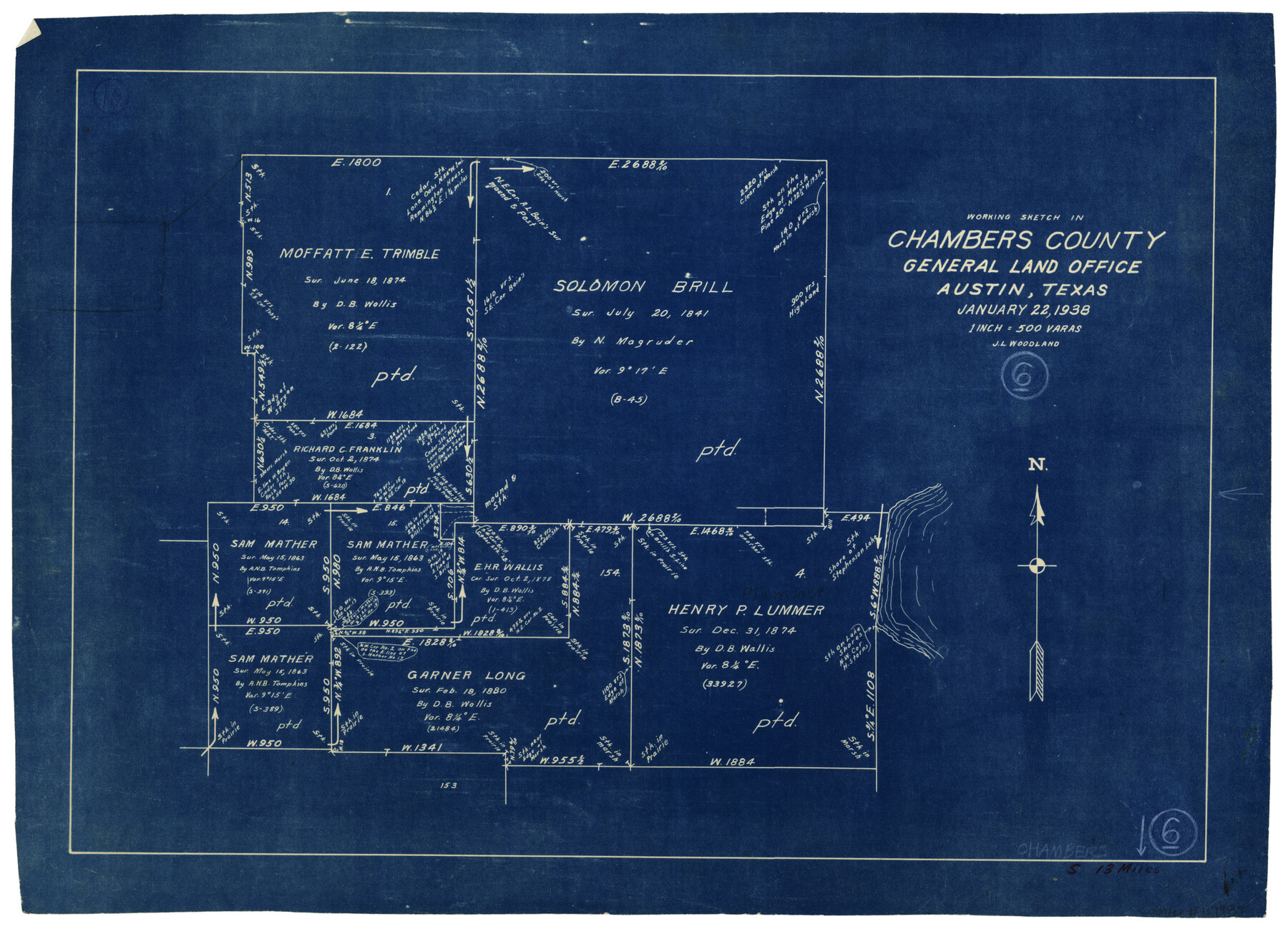 67989, Chambers County Working Sketch 6, General Map Collection
