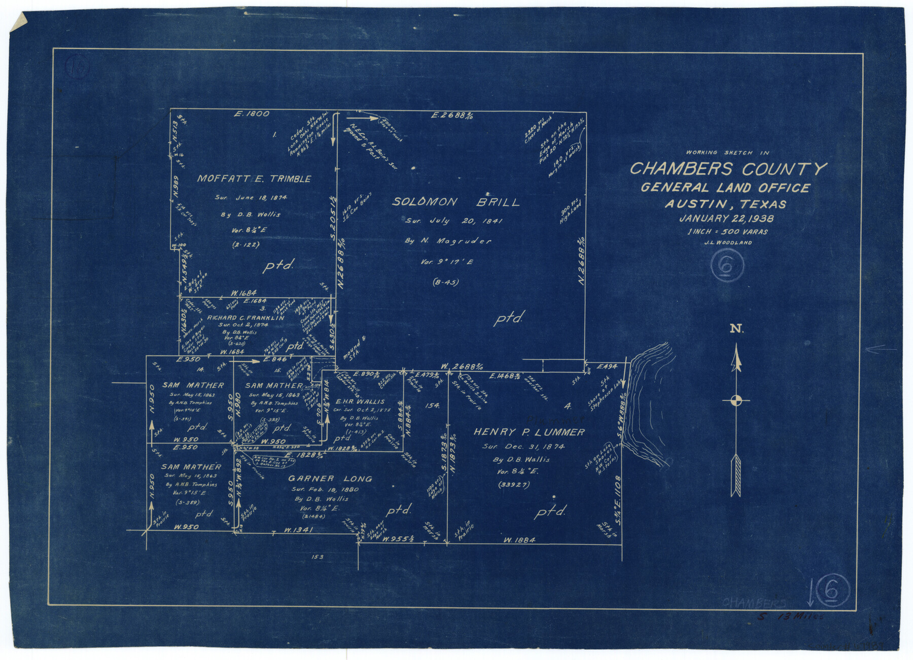 67989, Chambers County Working Sketch 6, General Map Collection