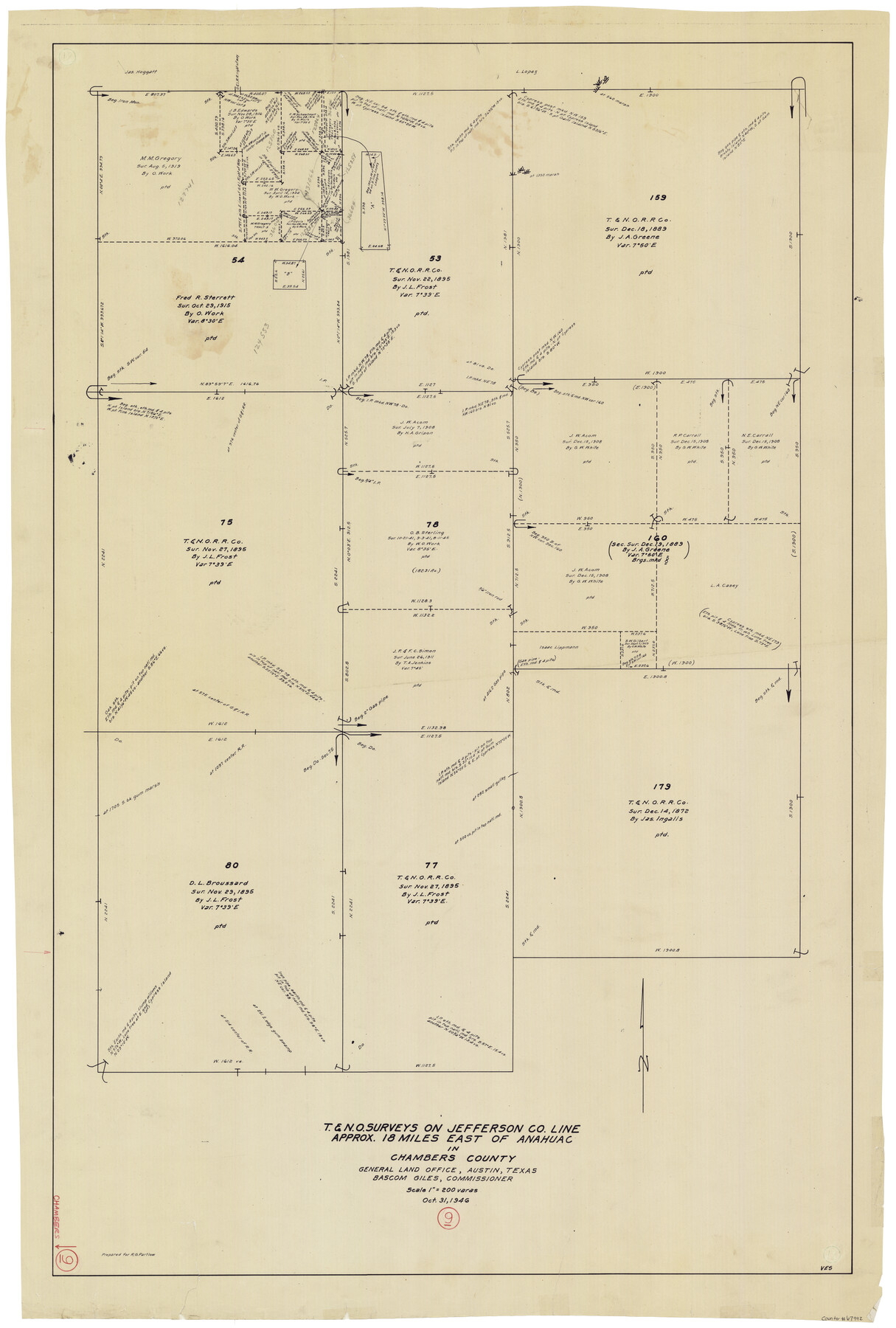 67992, Chambers County Working Sketch 9, General Map Collection

