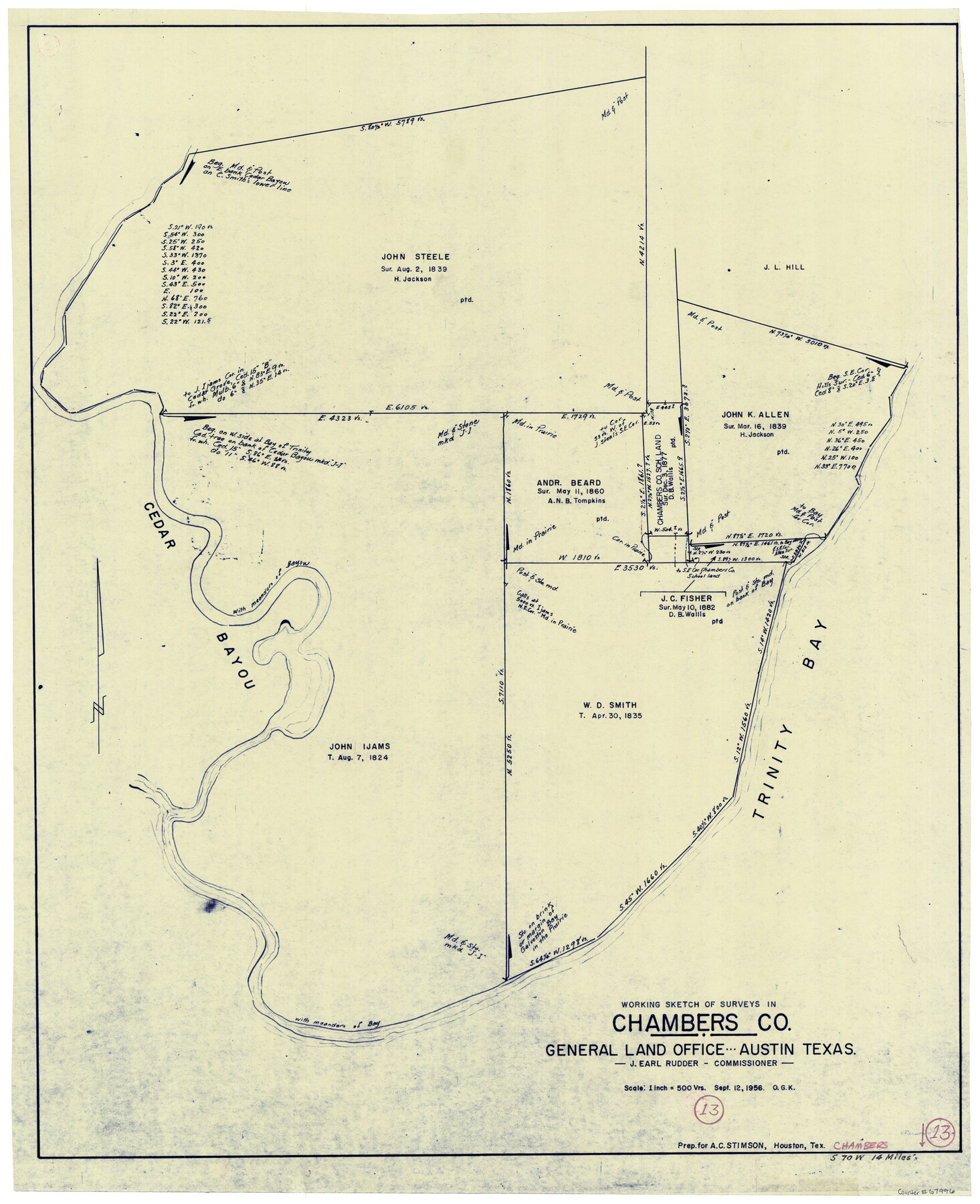 67996, Chambers County Working Sketch 13, General Map Collection
