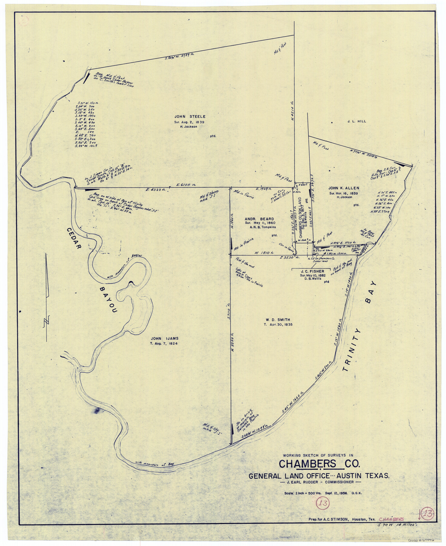 67996, Chambers County Working Sketch 13, General Map Collection