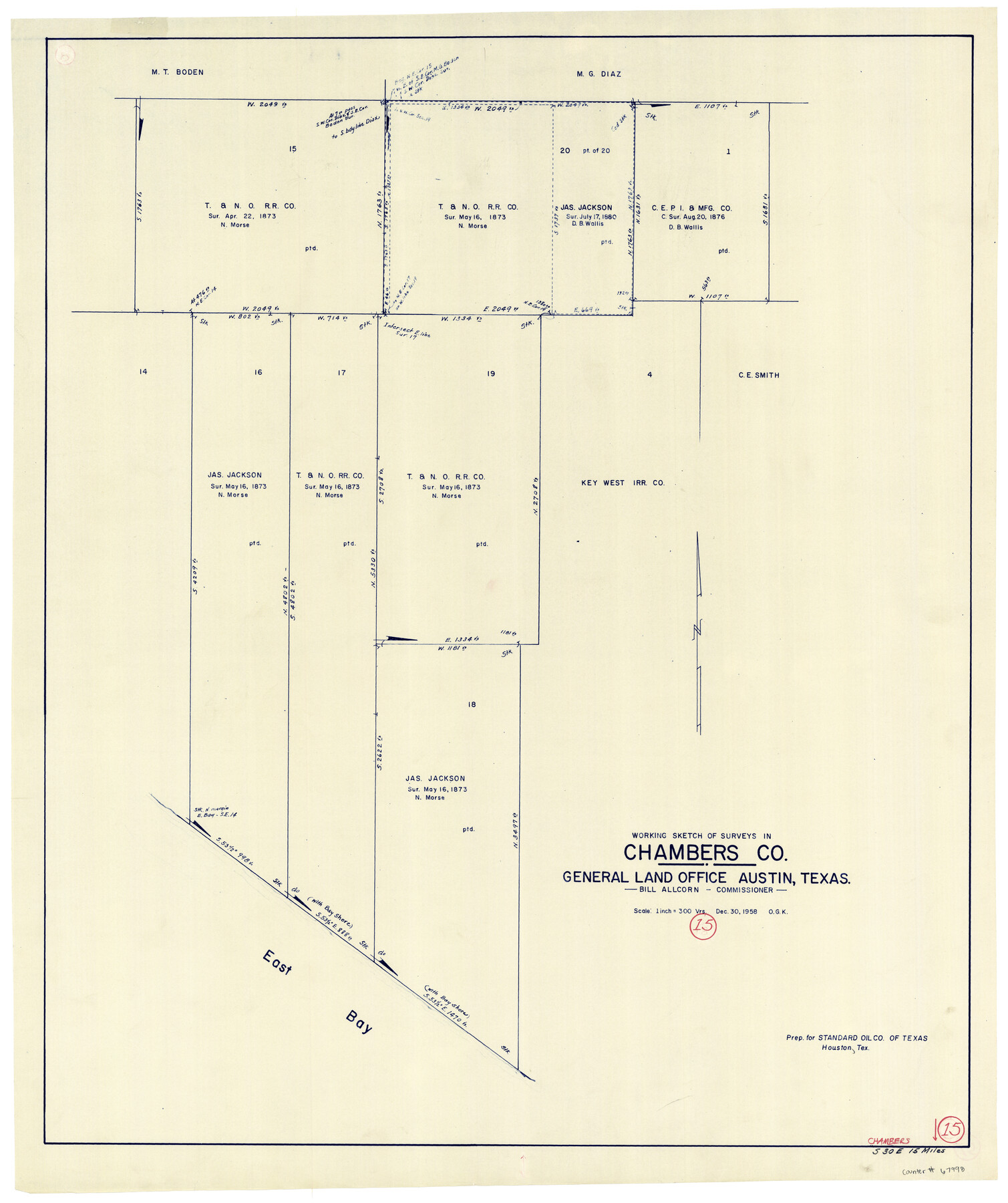 67998, Chambers County Working Sketch 15, General Map Collection
