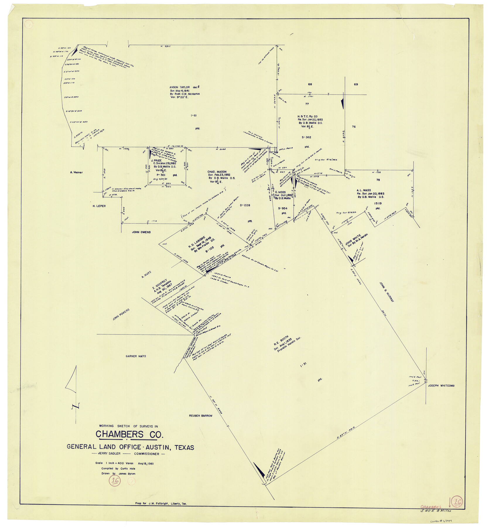 67999, Chambers County Working Sketch 16, General Map Collection

