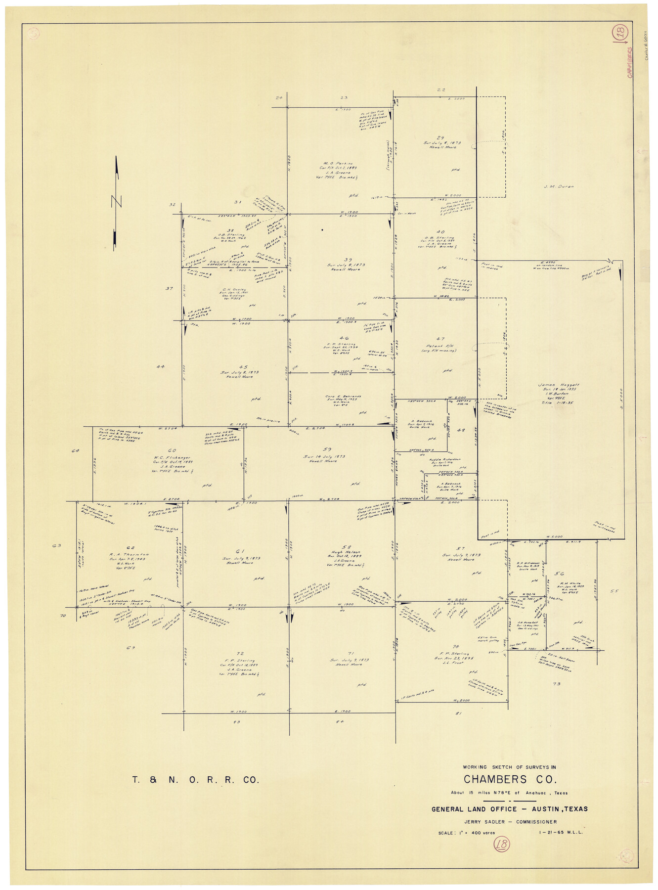 68001, Chambers County Working Sketch 18, General Map Collection
