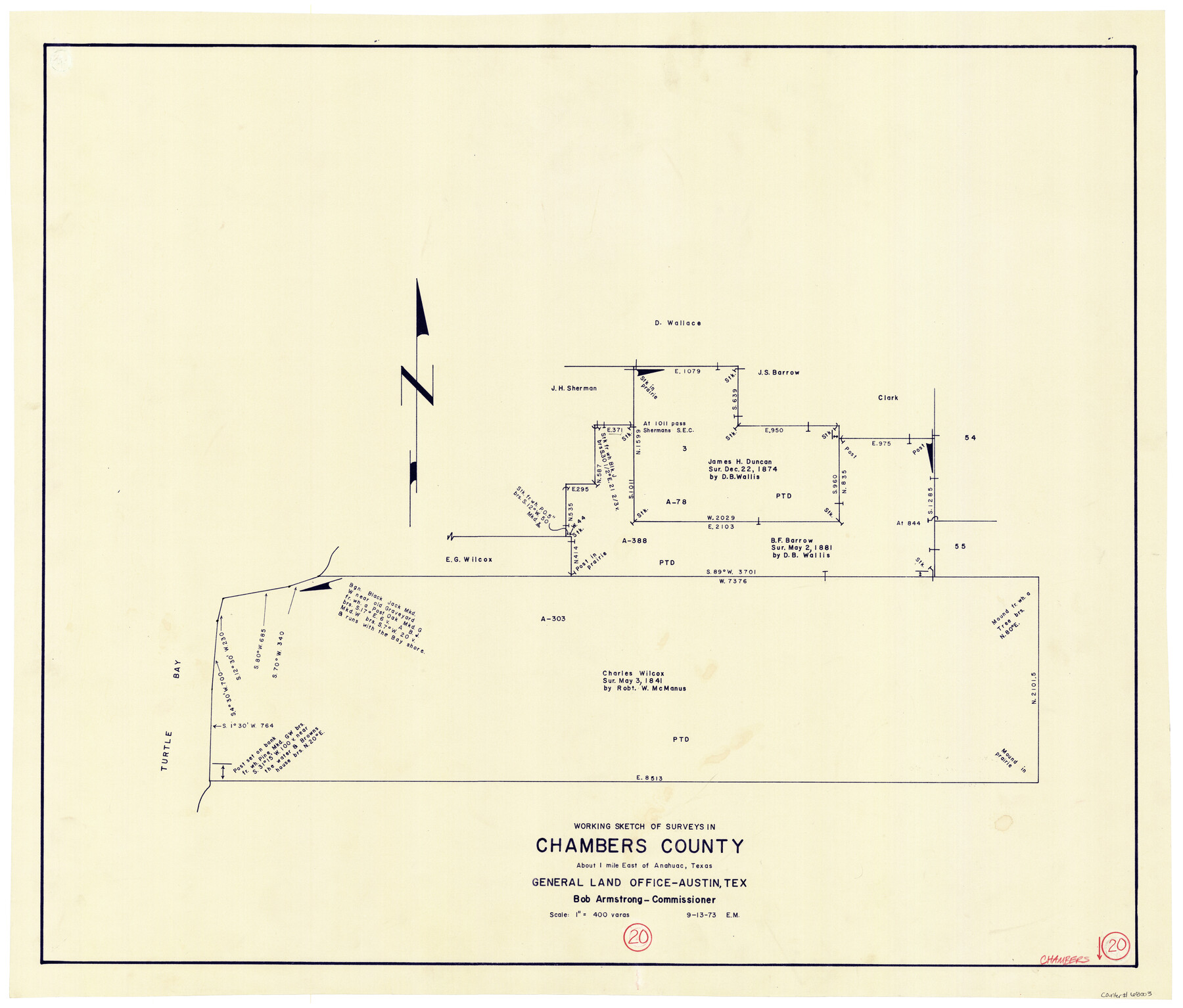 68003, Chambers County Working Sketch 20, General Map Collection
