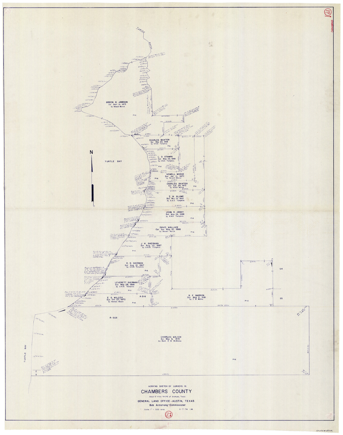 68004, Chambers County Working Sketch 21, General Map Collection
