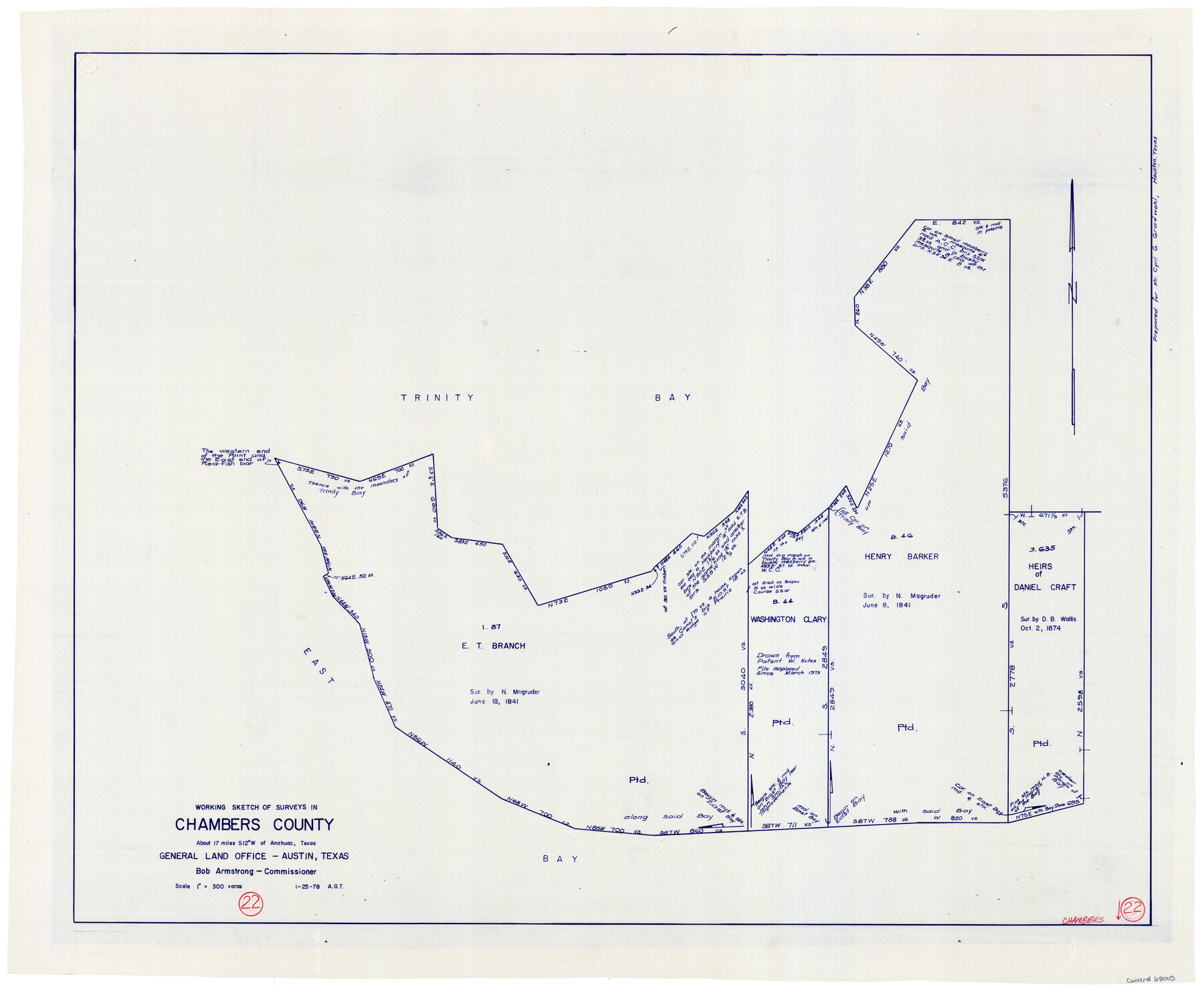 68005, Chambers County Working Sketch 22, General Map Collection
