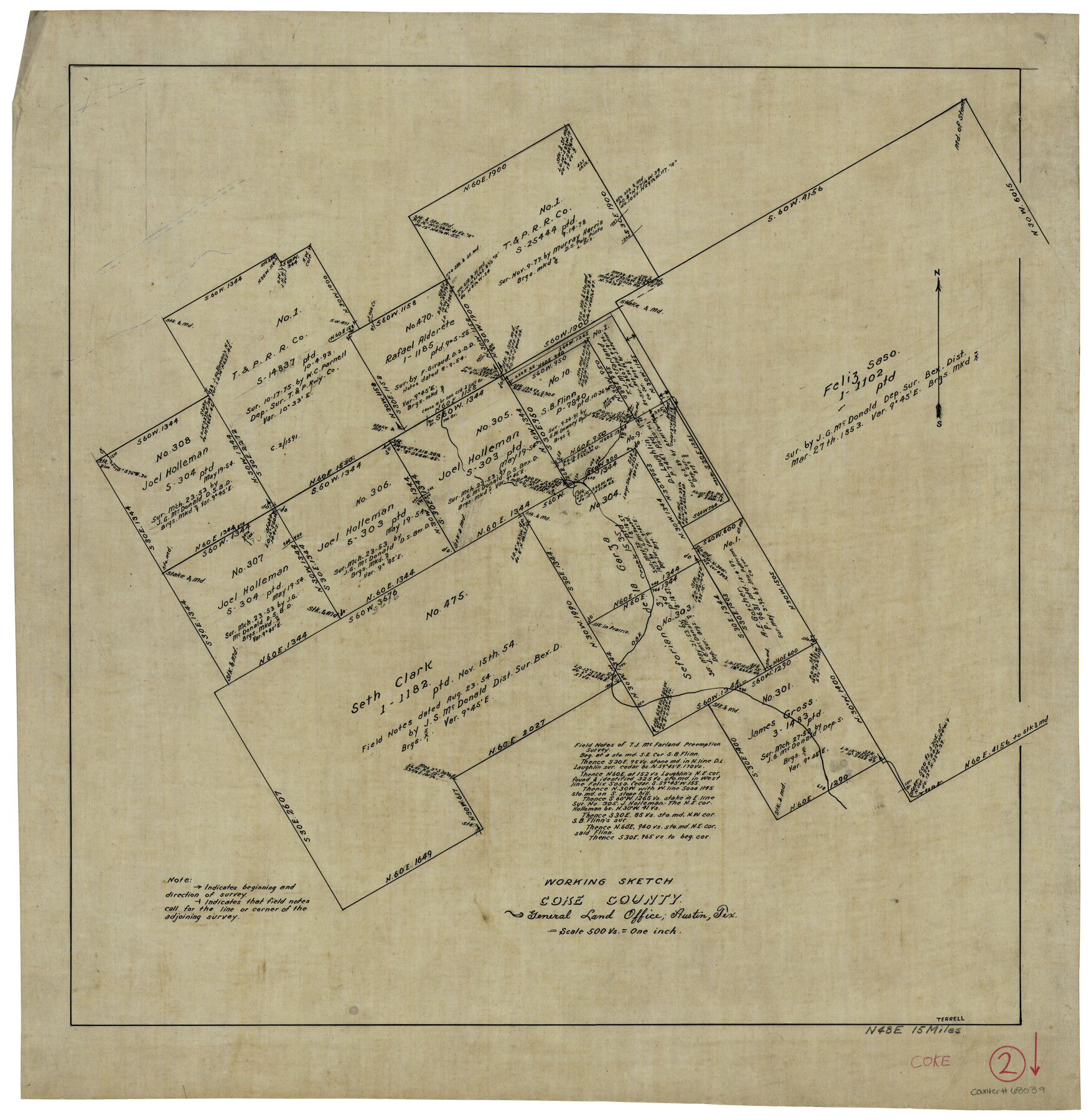 68039, Coke County Working Sketch 2, General Map Collection