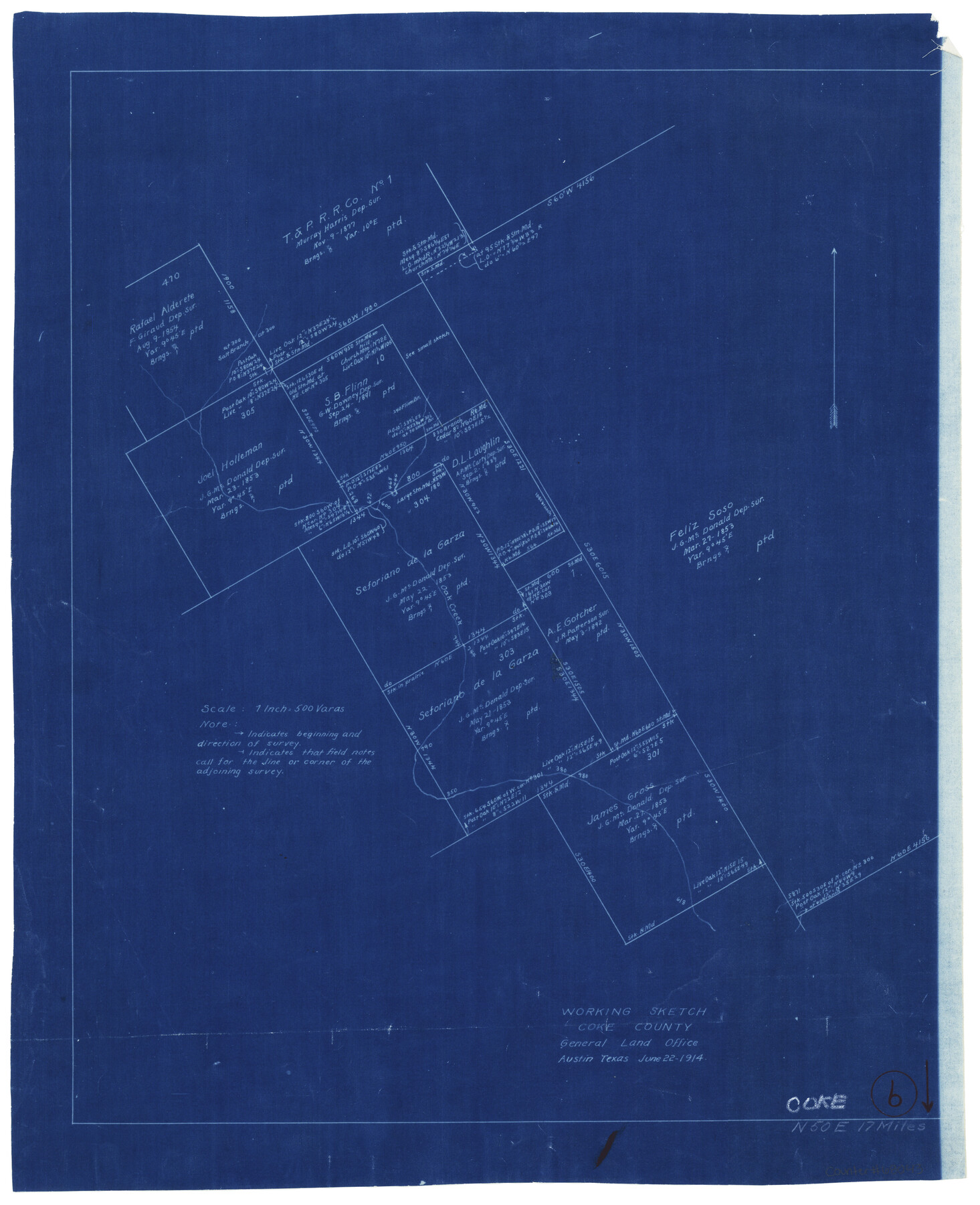 68043, Coke County Working Sketch 6, General Map Collection
